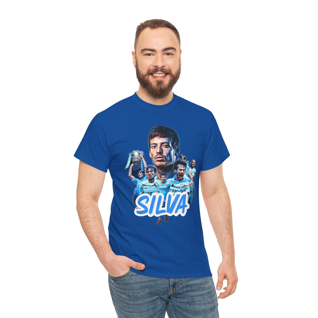 David Silva Manchester City Soccer Tee — Classic Player Portrait Football Shirt