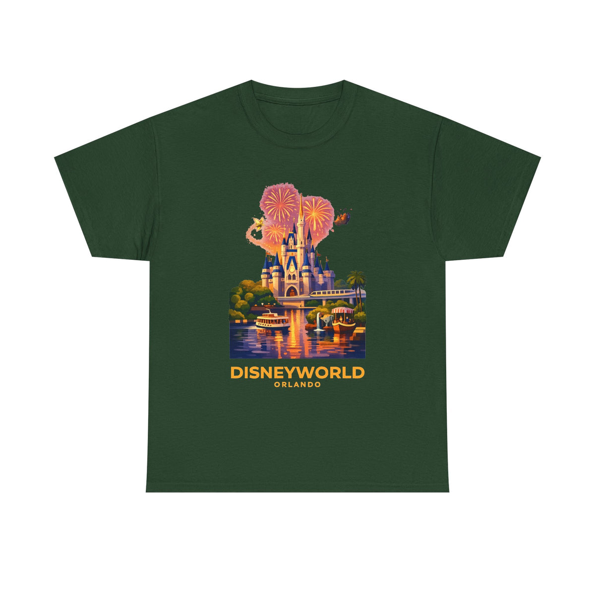 Disney World Castle Orlando Fireworks Cotton T‑Shirt