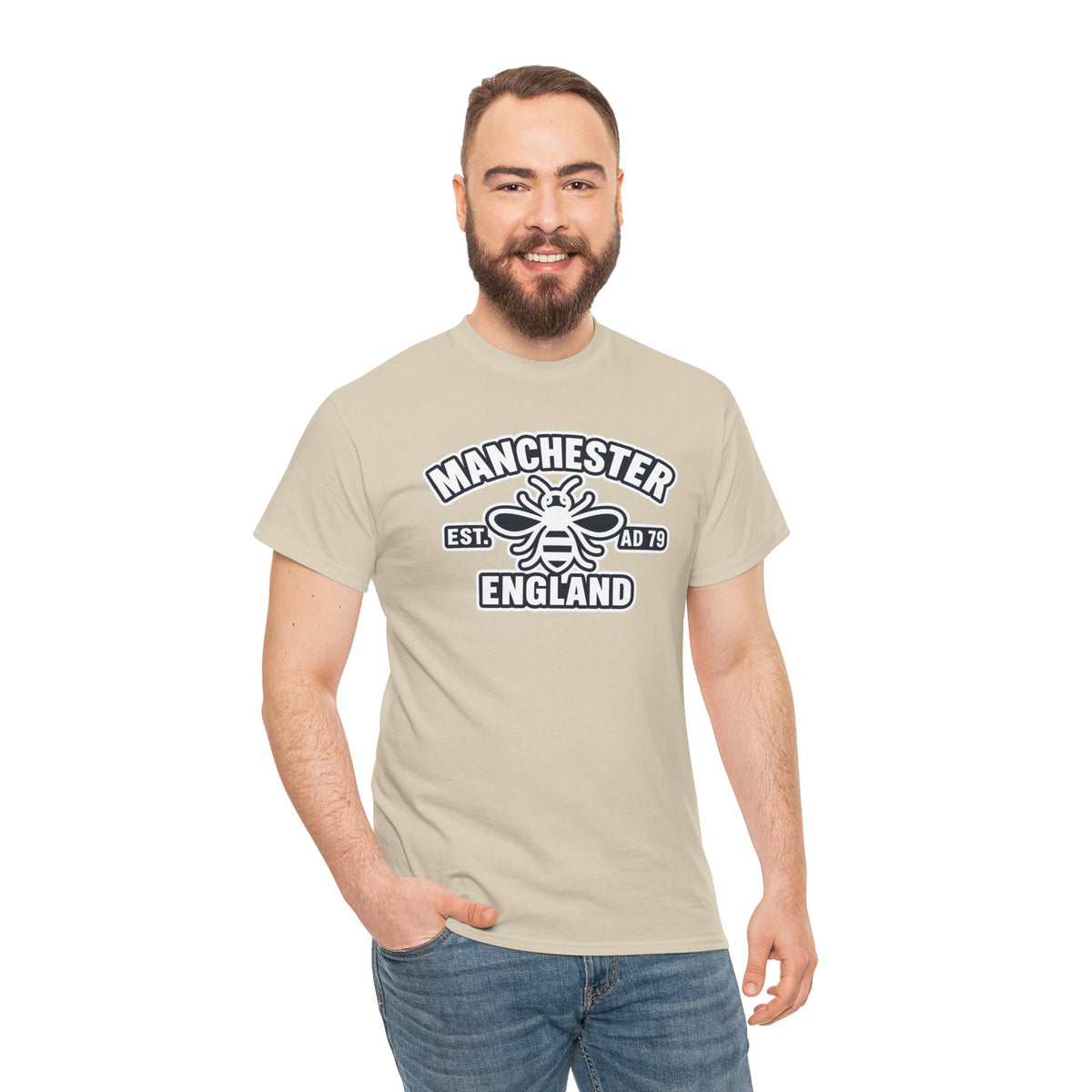 Manchester Bee Cotton T-Shirt – Established 1979 England Graphic Tee