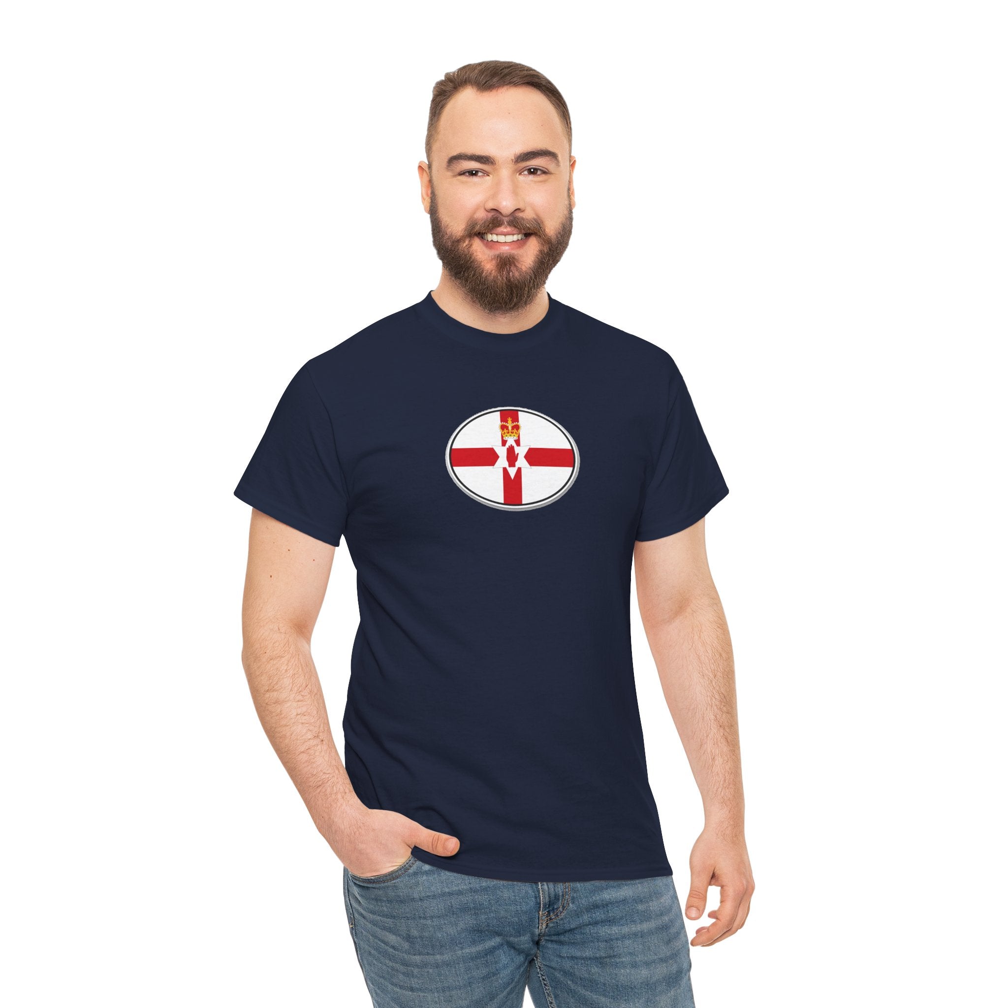 Northern Ireland Flag T‑Shirt — Small Oval Emblem Votton T-Shirt