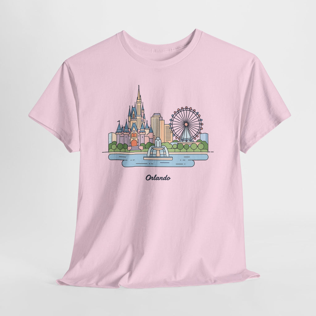 Orlando Skyline T-Shirt — Cute Cityscape Graphic Tee with 'Orlando' Text