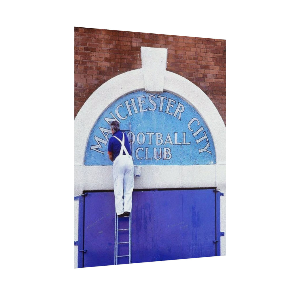 Manchester City Vintage Maine Road Stadium Poster — Rolled Football Wall Art