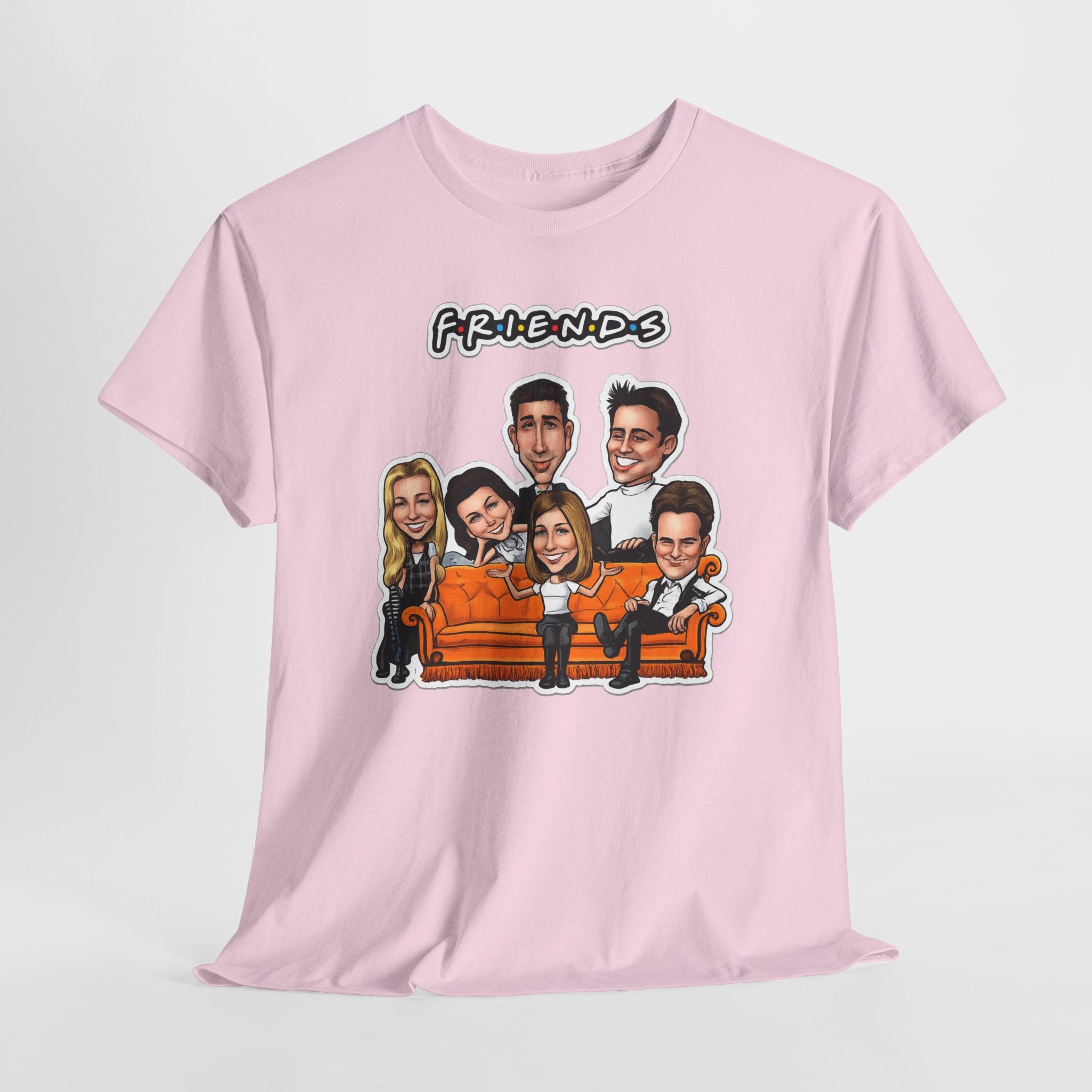 Friends TV Show Cartoon Cast T-Shirt — Iconic Couch Graphic Tee