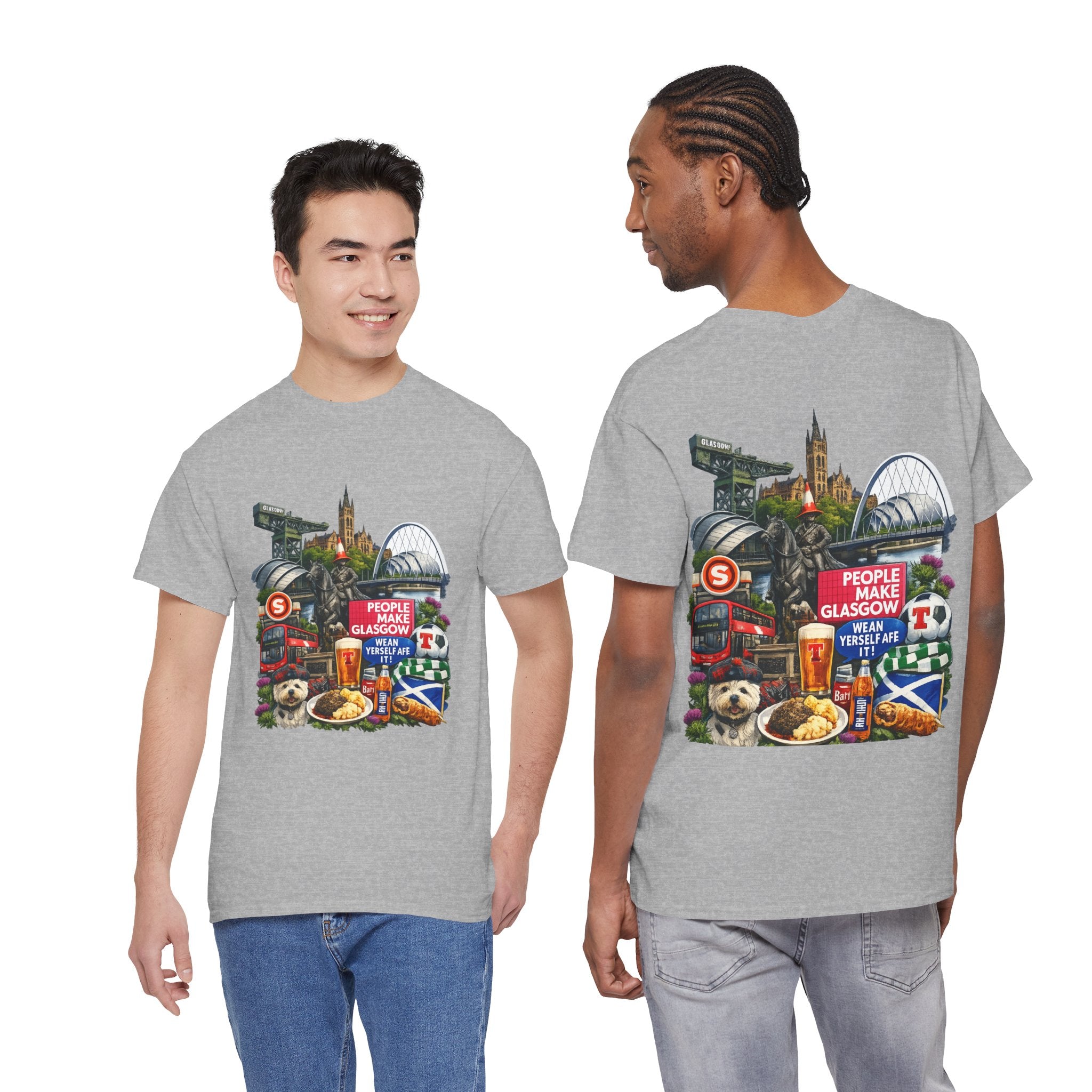 Glasgow Collage T-Shirt — "People Make Glasgow" Scottish City Souvenir Tee