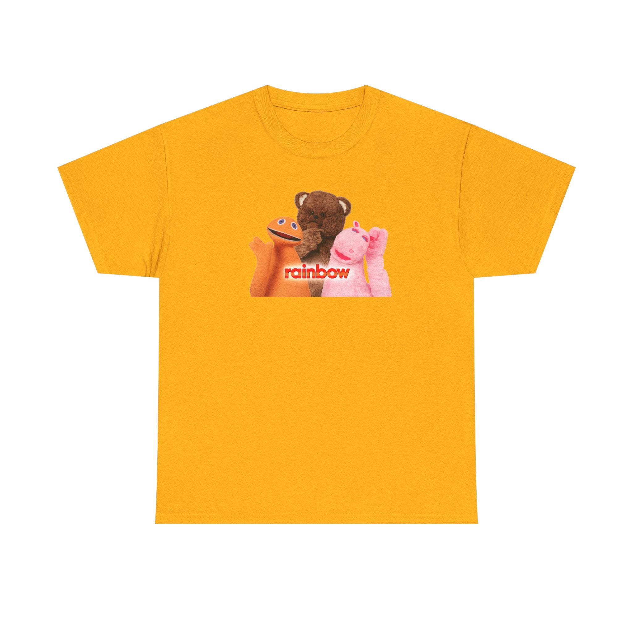 Rainbow Kids TV Zippy, George and Bungle Puppets T-Shirt — Cute Teddy & Hand Puppets Graphic Tee