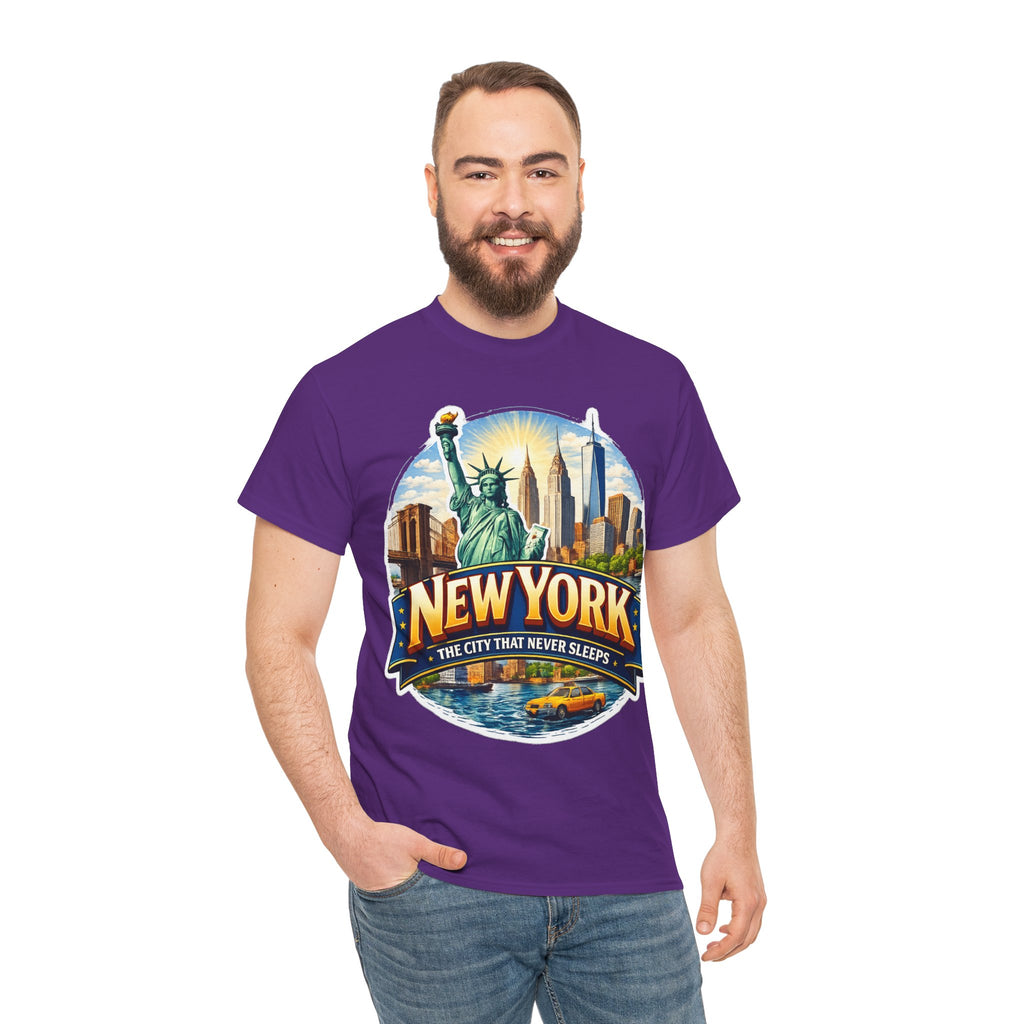 New York City T-Shirt - 'The City That Never Sleeps' Vintage Skyline Tee