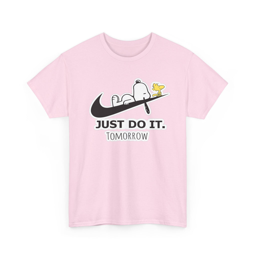 Snoopy "Just Do It Tomorrow" Graphic Cotton T-Shirt