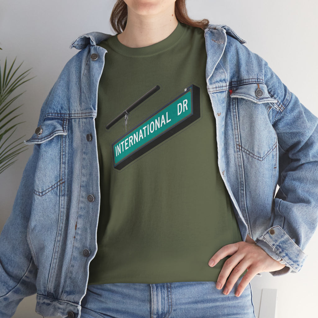 International Dr Street Sign Cotton T-Shirt