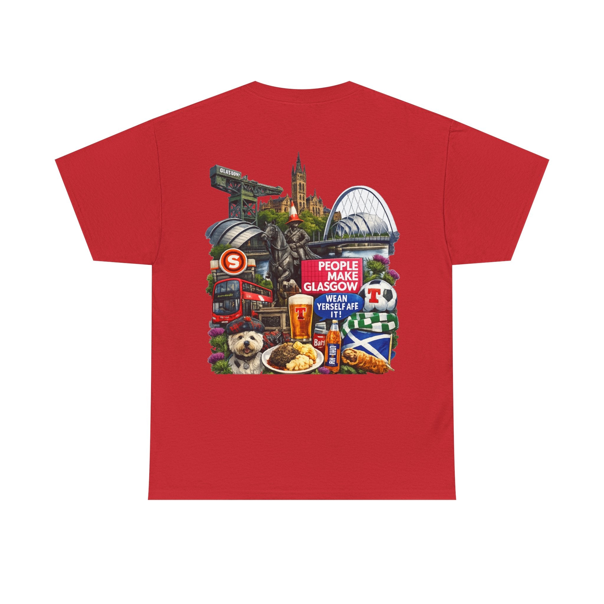 Glasgow Collage T-Shirt — "People Make Glasgow" Scottish City Souvenir Tee
