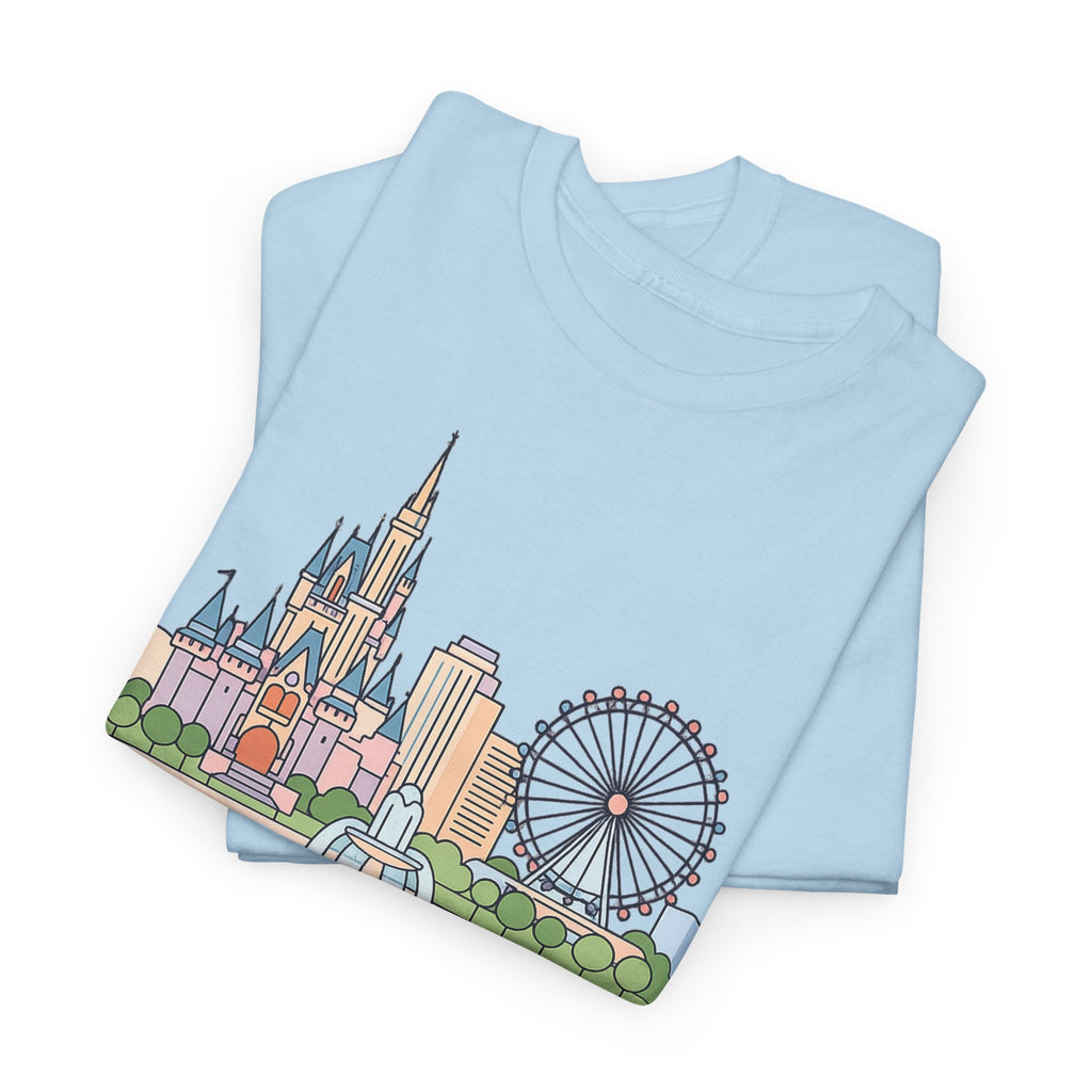 Orlando Skyline T-Shirt — Cute Cityscape Graphic Tee with 'Orlando' Text
