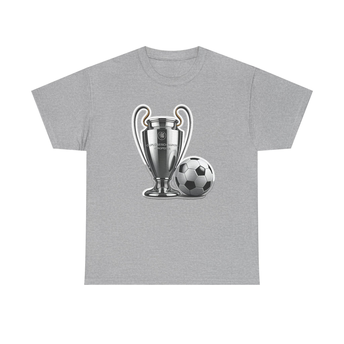 European Cup / Champions League Trophy & Ball Graphic Cotton T-Shirt