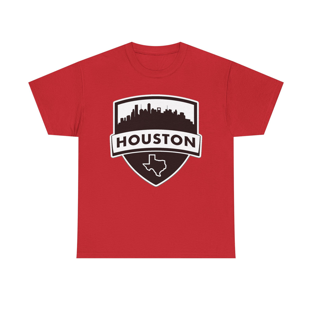 Houston Skyline Shield T-Shirt — Texas Outline City Pride Tee