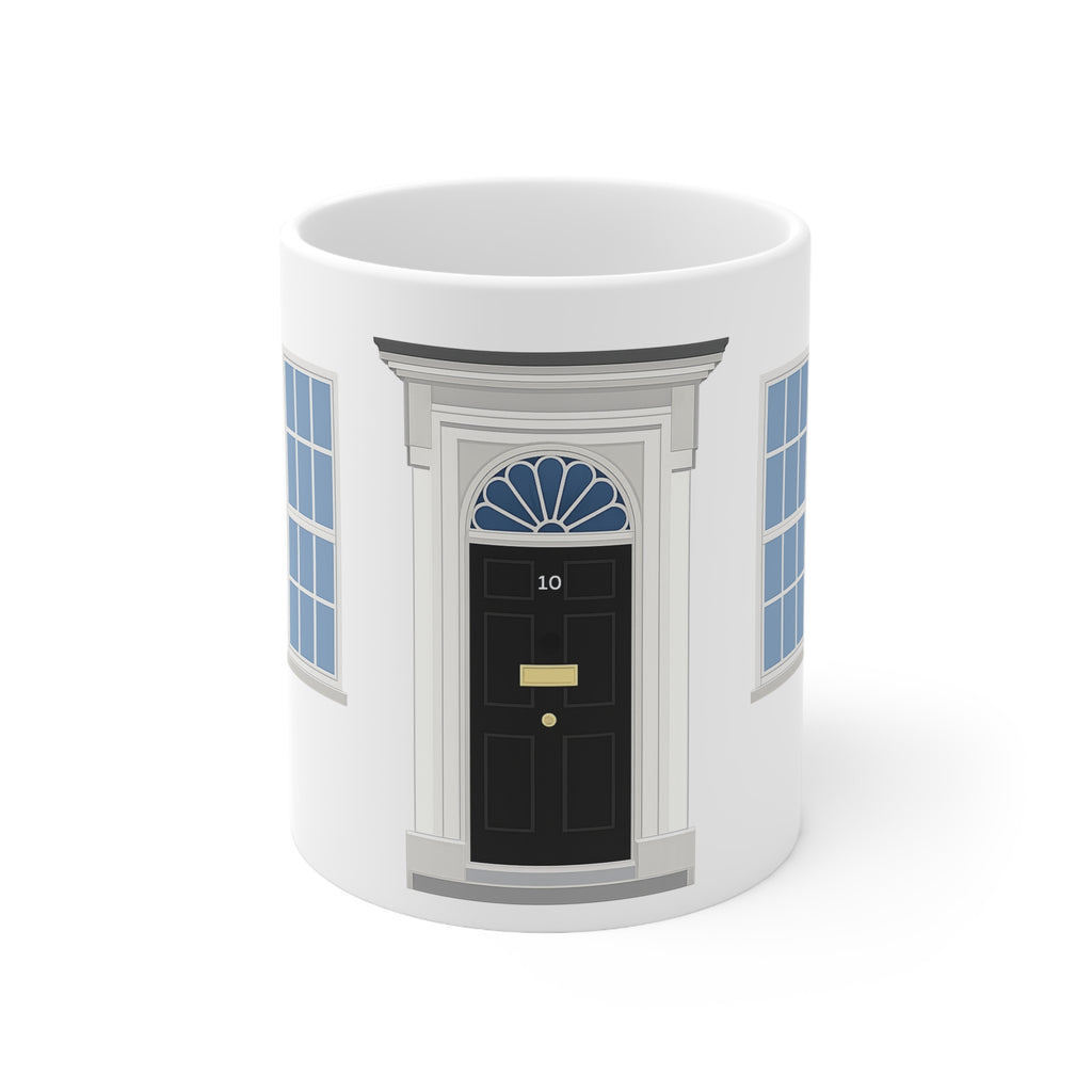 10 Downing Street Door Ceramic Coffee Mug — British Political Landmark 11oz/15oz