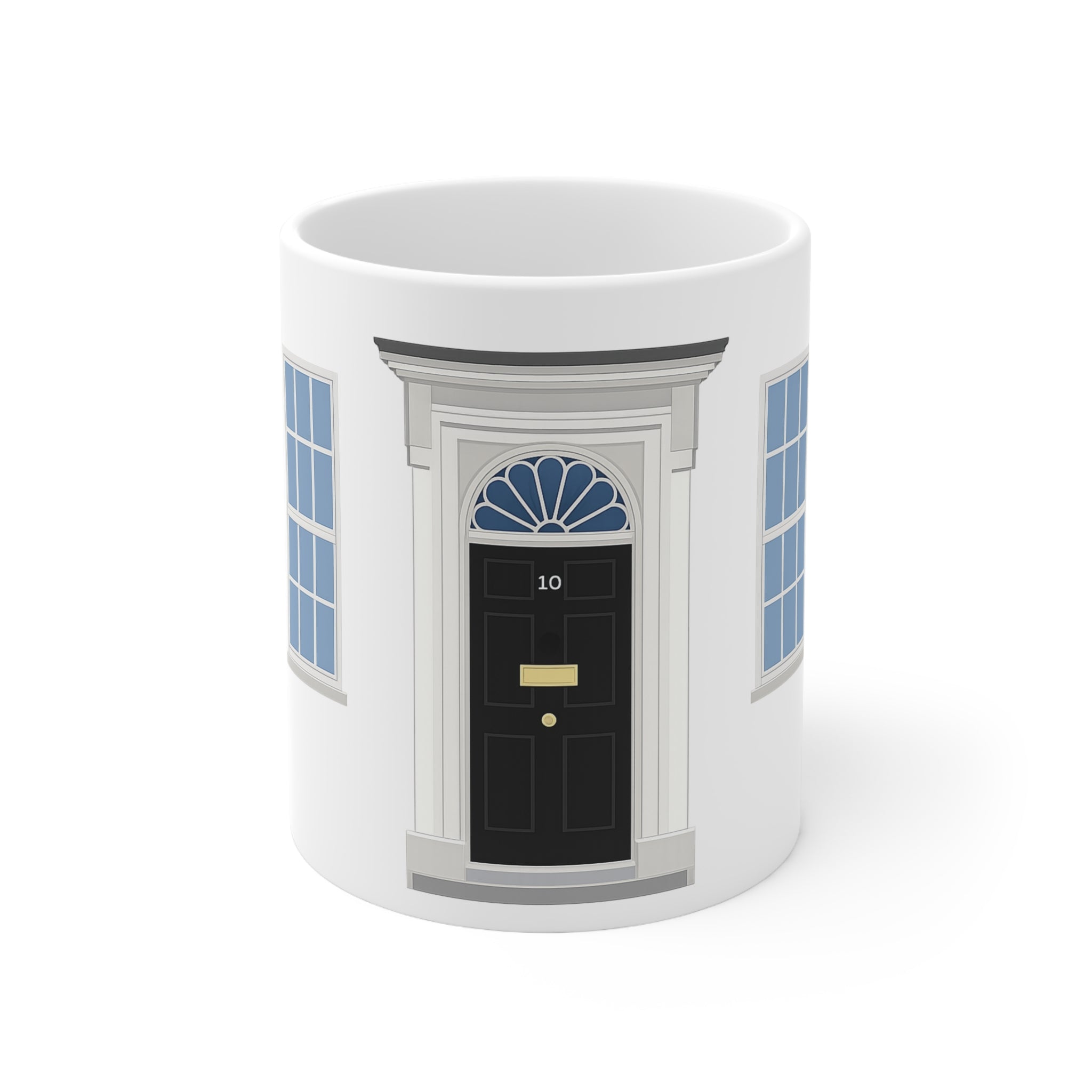 10 Downing Street Door Ceramic Coffee Mug — British Political Landmark 11oz/15oz