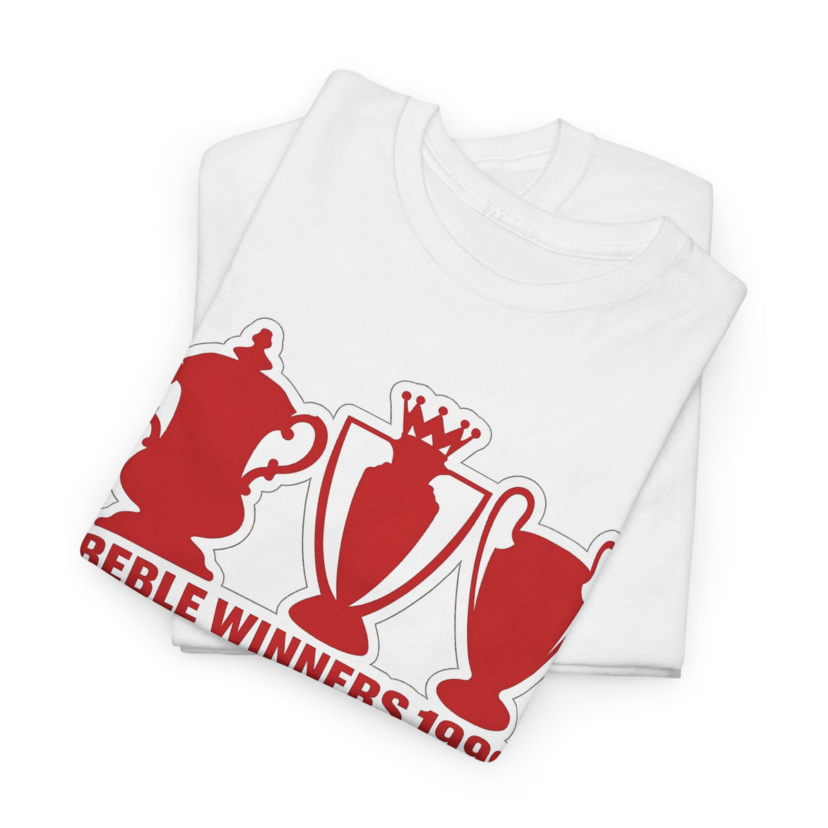 Manchester United Treble Winners 1999 Trophy Graphic Cotton T-Shirt