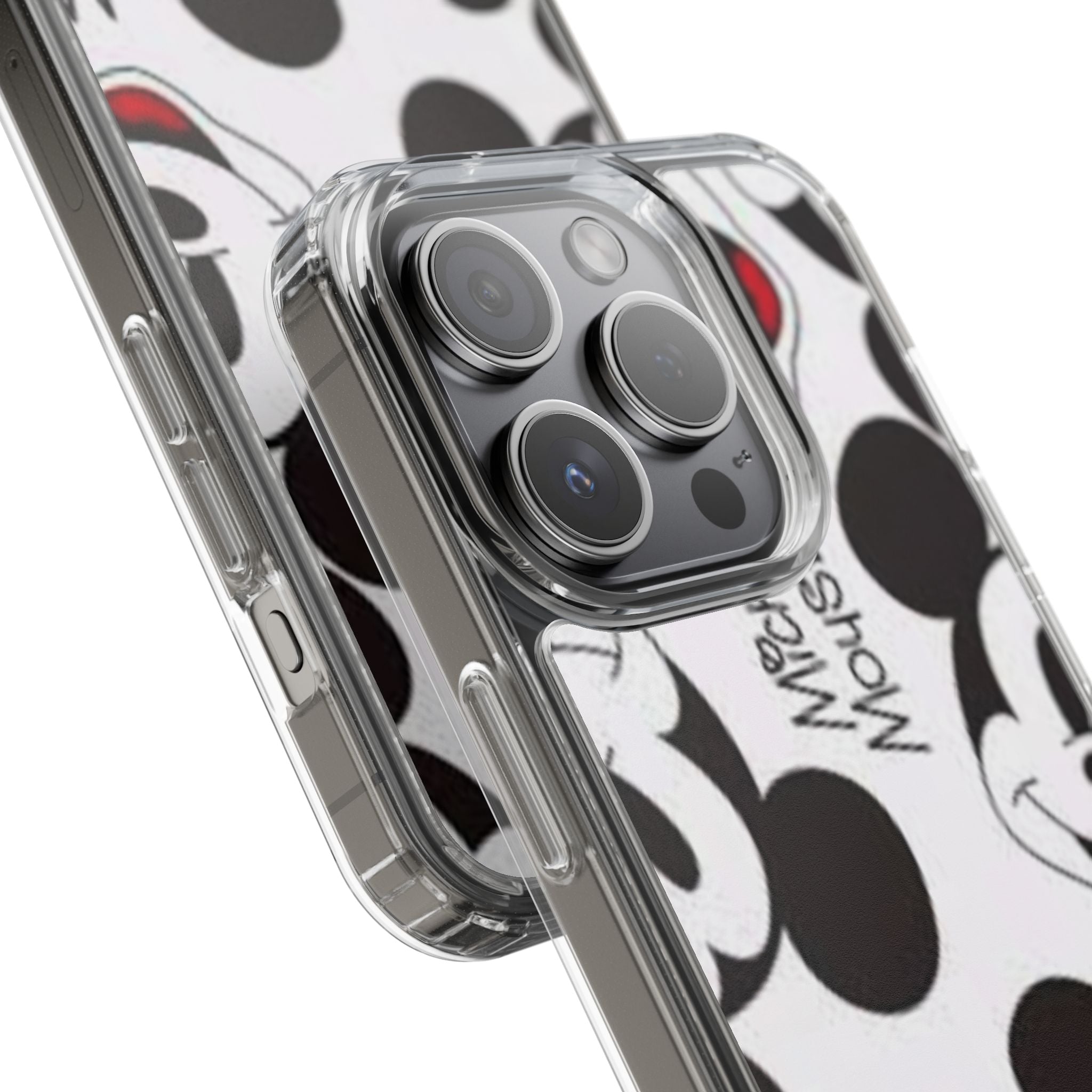 Mickey Mouse Clear Phone Case – Retro Cartoon Pattern Clear Case