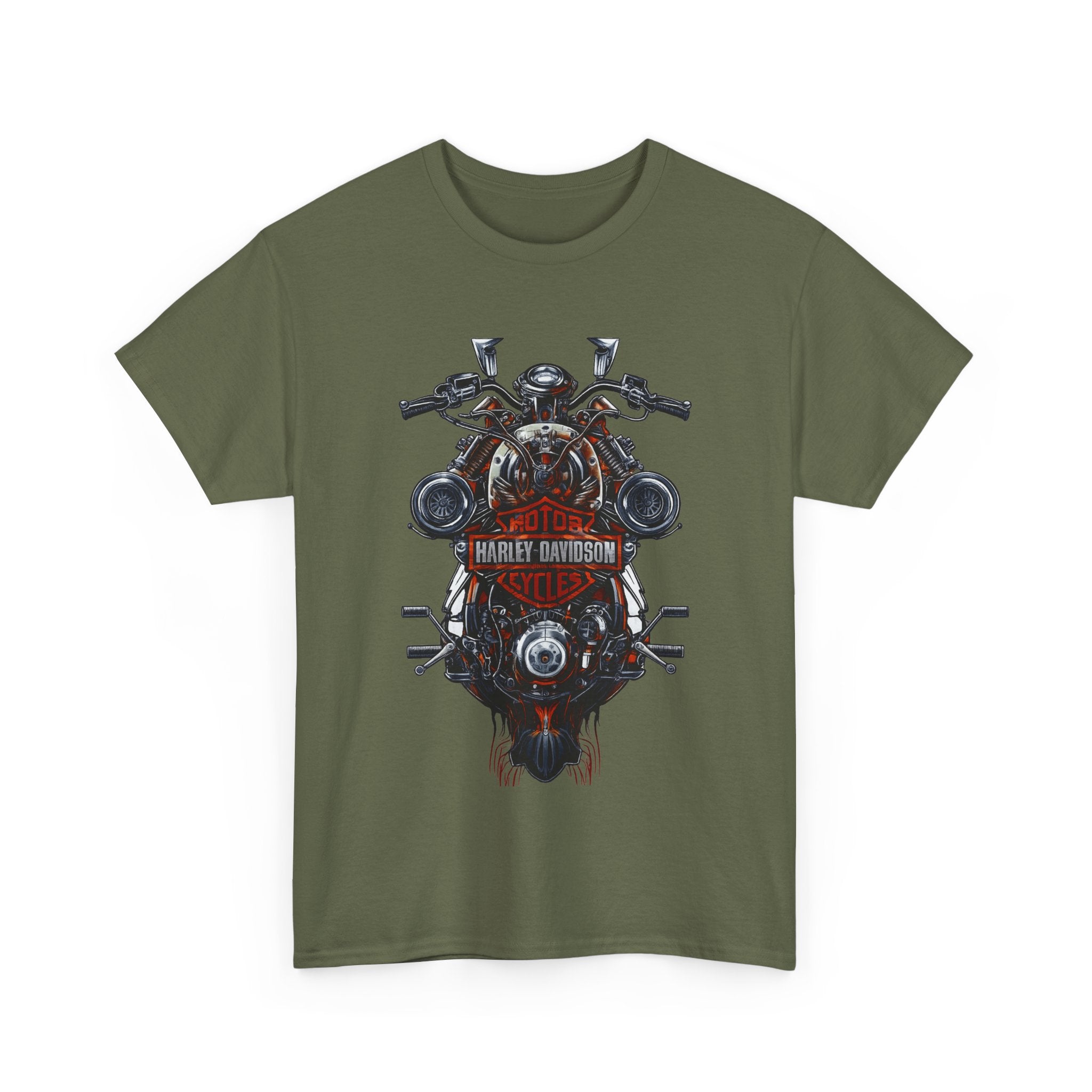 Harley Motorcycle Engine Skull T‑Shirt — Vintage Harley Style Biker Tee