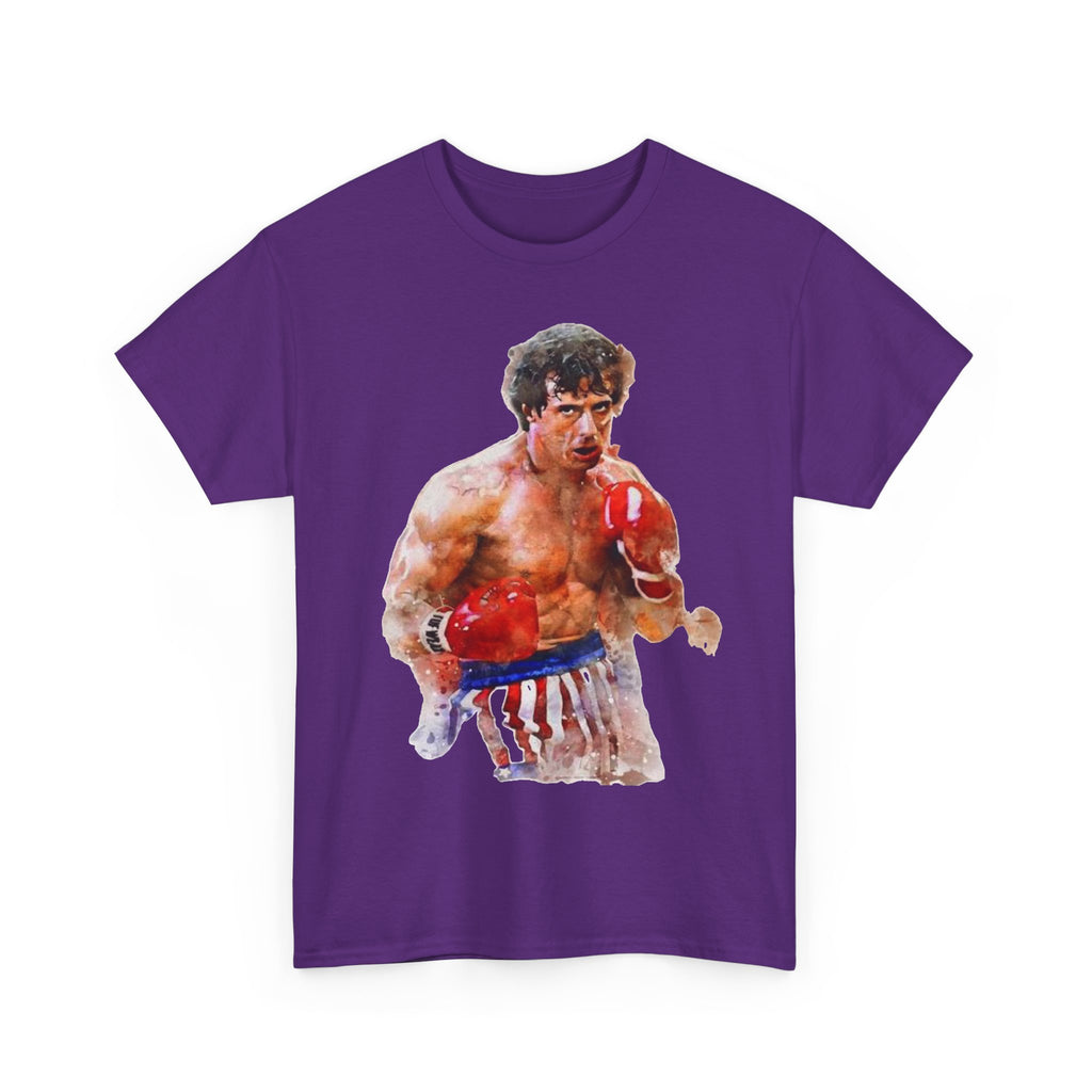 Boxer Rocky Painting T‑Shirt — Vintage American Flag Boxing Tee