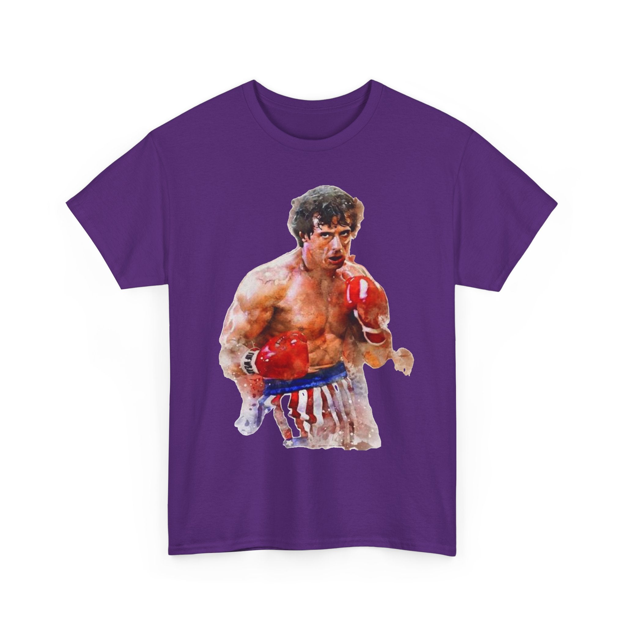 Boxer Rocky Painting T‑Shirt — Vintage American Flag Boxing Tee