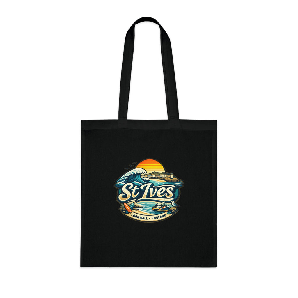 St Ives Beach Tote — Cornwall Surf Sunset Cotton Tote Bag