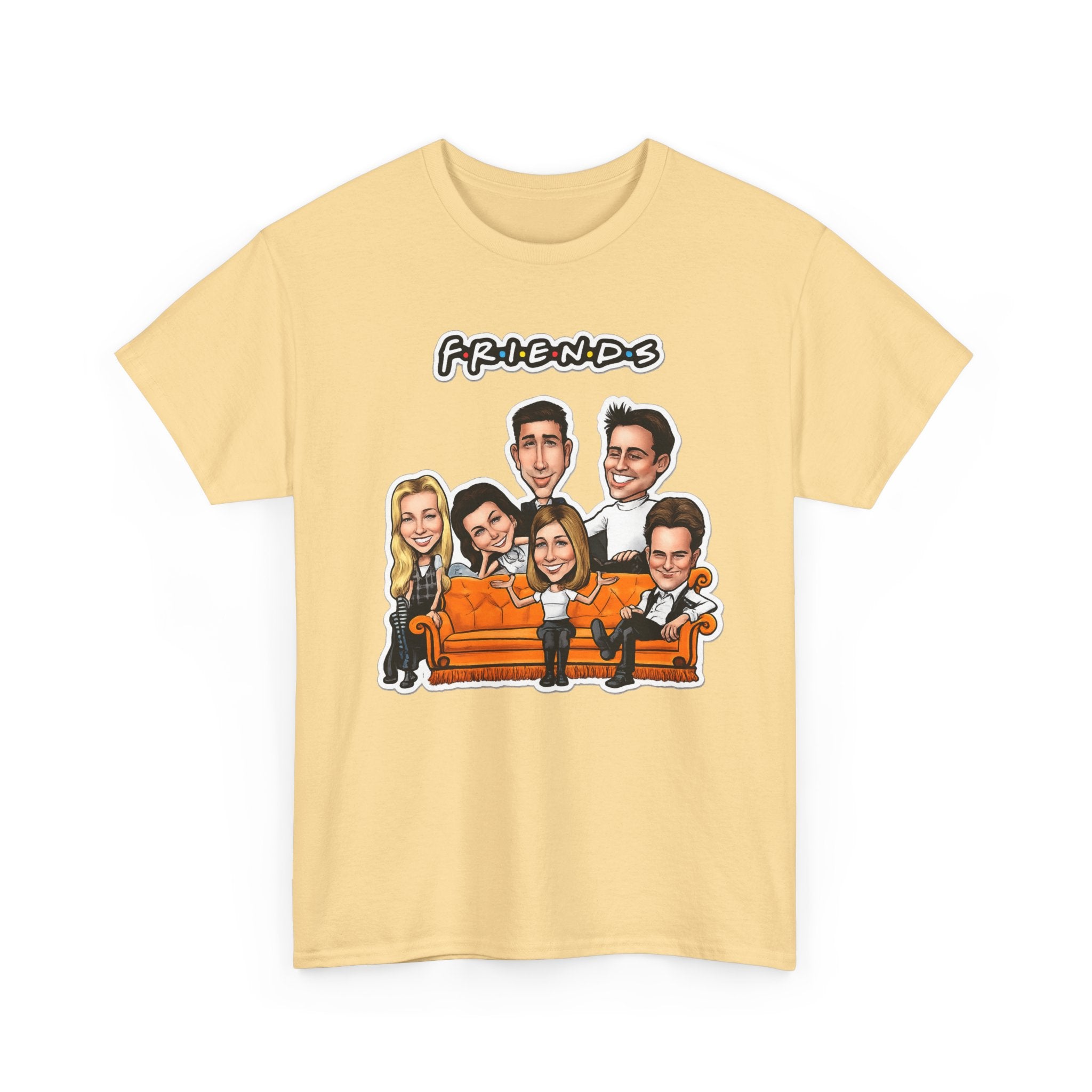 Friends TV Show Cartoon Cast T-Shirt — Iconic Couch Graphic Tee