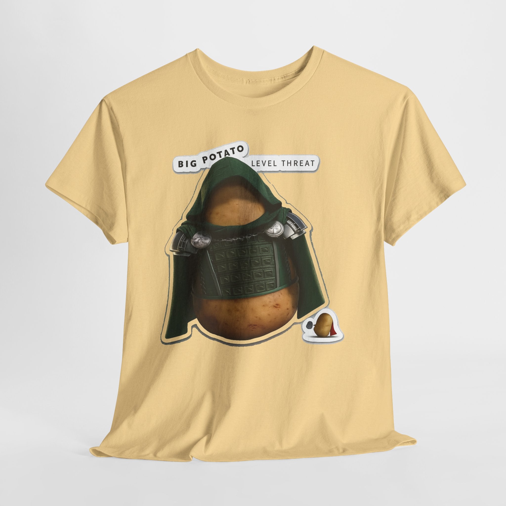 Big Potato "Level Threat" Doom Tee — Funny Potato Soldier Graphic T-Shirt