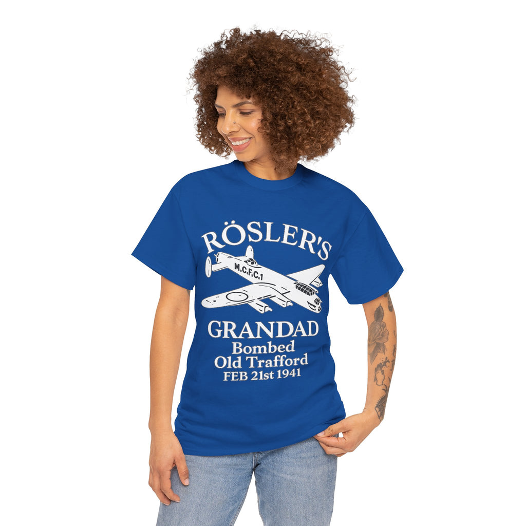 Rösler's Grandad Bombed Old Trafford Tee — WWII Tribute Military Plane Shirt (Feb 21, 1941)
