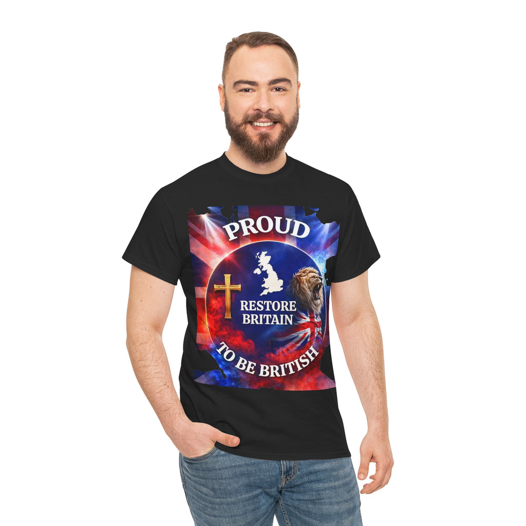 Proud to Be British Restore Britain Cotton T‑Shirt