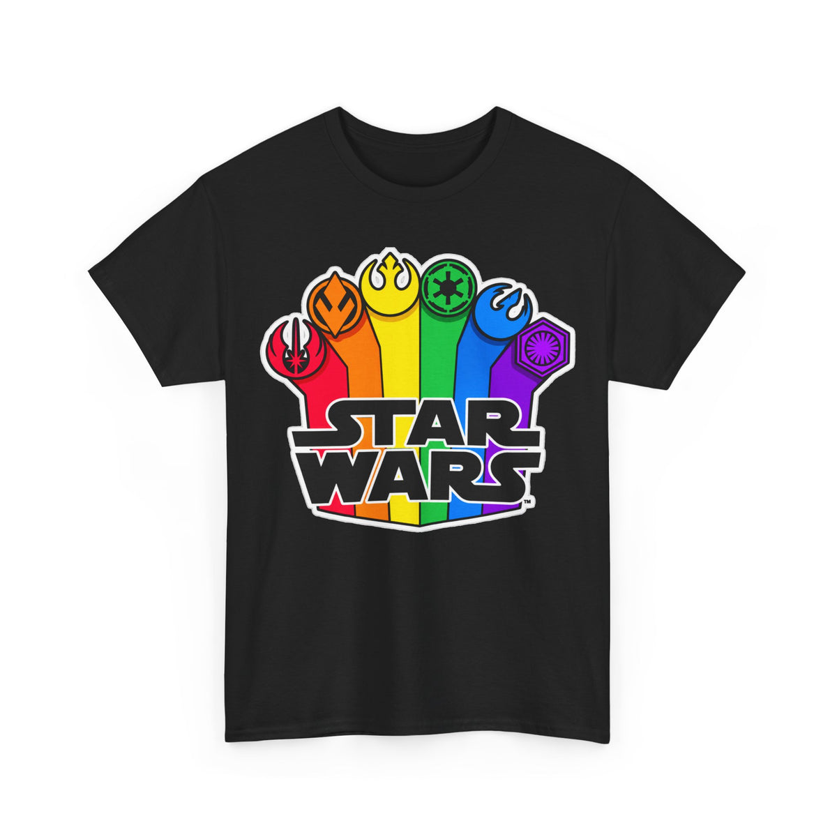 Star Wars Rainbow Emblem Tee — LGBTQ+ Pride Fan Cotton Shirt