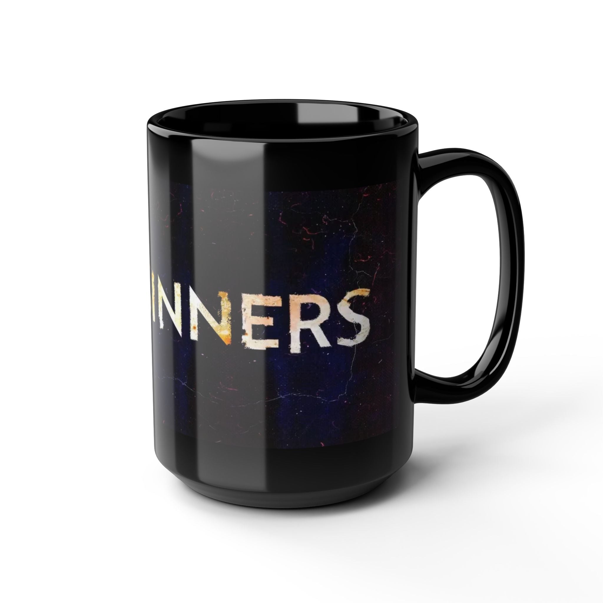 Black Ceramic Mug — 'Sinners' Vintage Art Gothic Coffee Cup