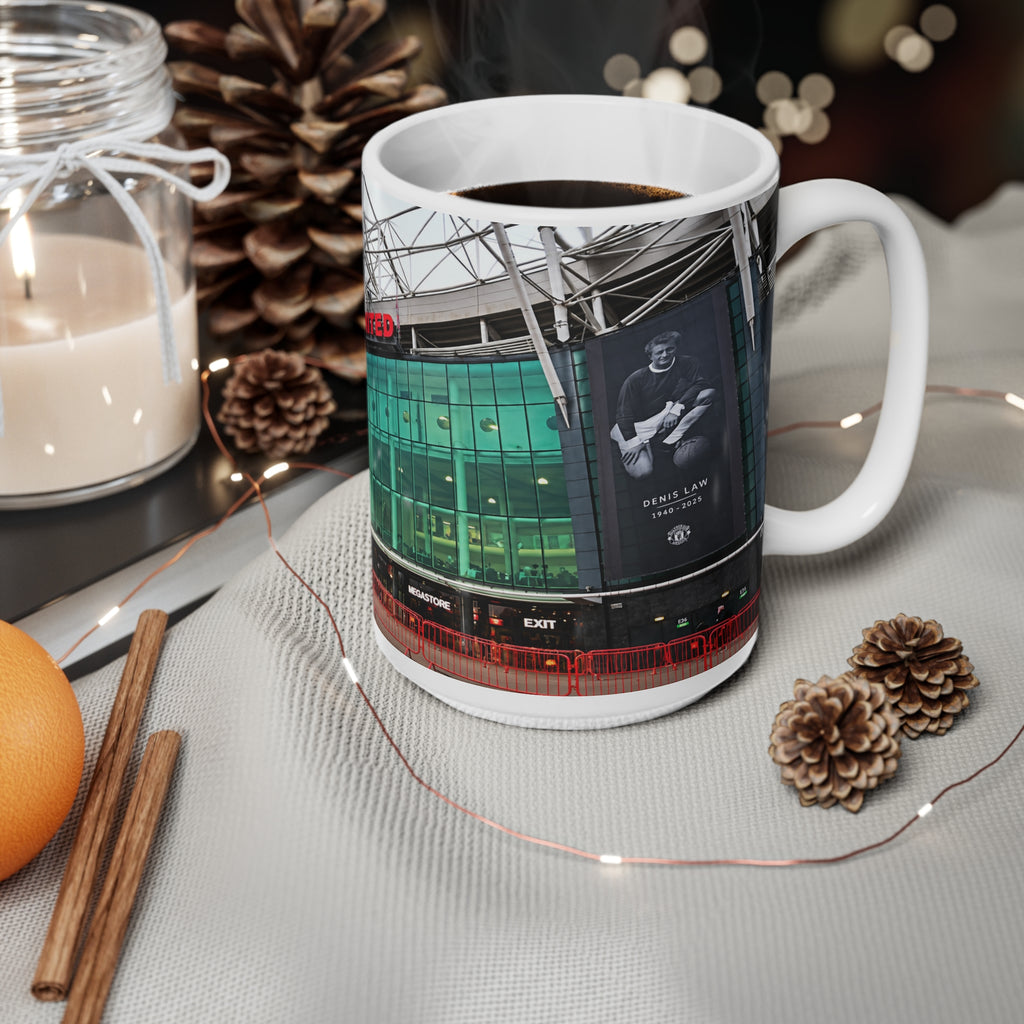 Manchester United Old Trafford Stadium Photo Mug — Ceramic Coffee Cup (11oz & 15oz)