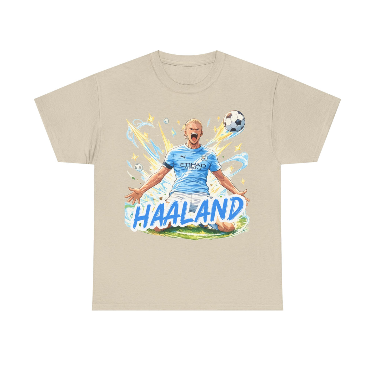 Erling Haaland Anime Fan Tee — Celebratory Football Player Graphic T-Shirt