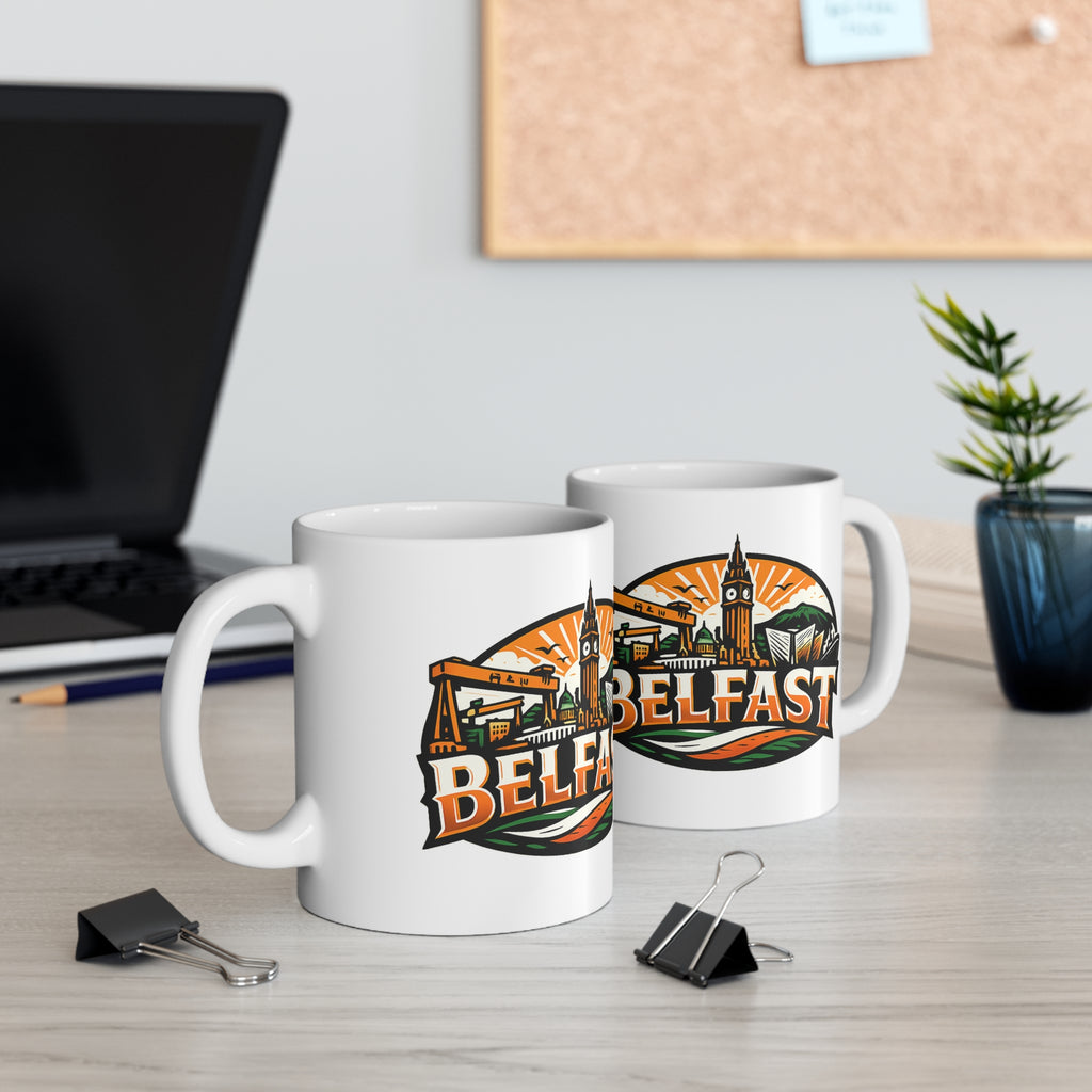 Belfast Skyline Ceramic Coffee Mug — 11oz & 15oz Irish City Souvenir