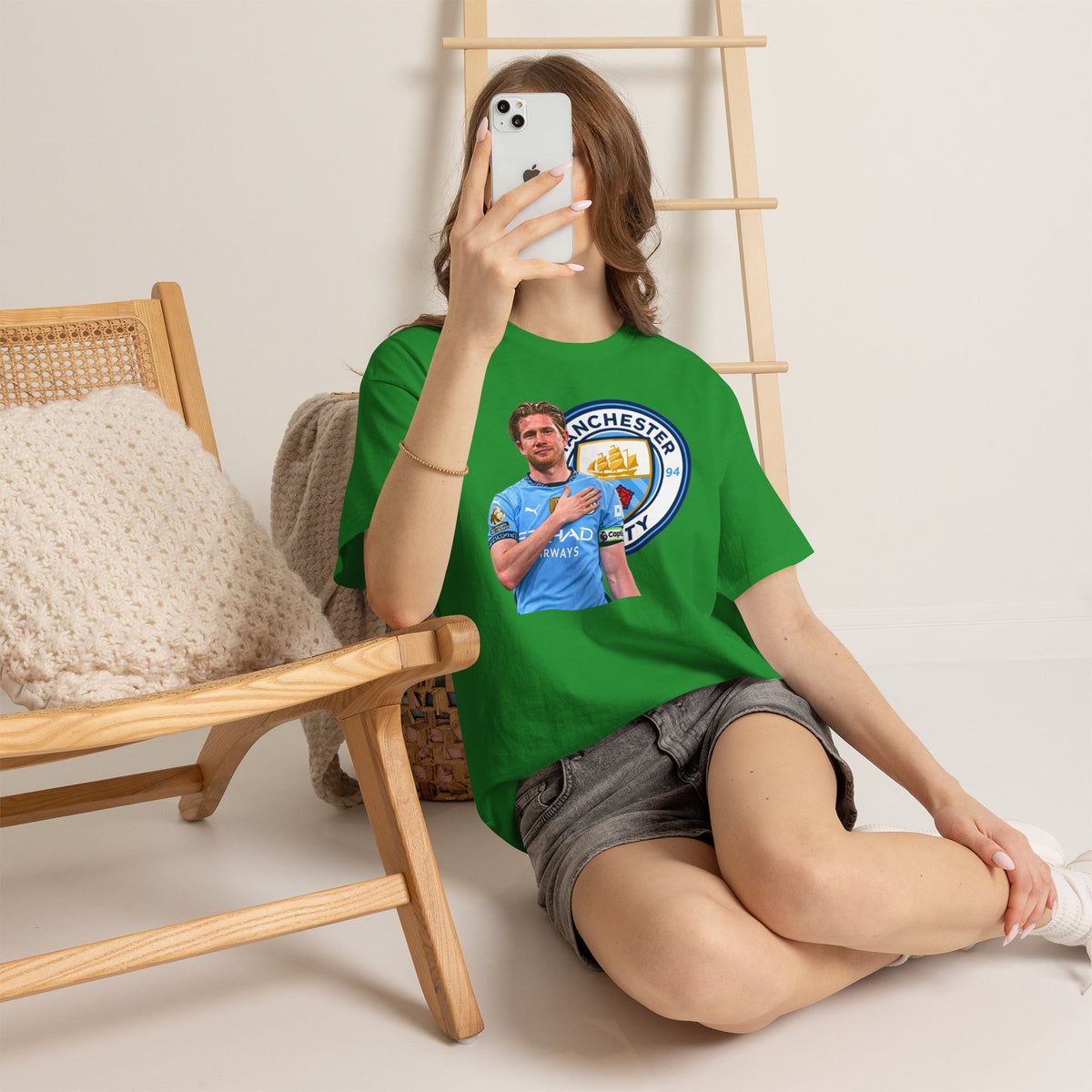 Kevin De Bruyne Manchester City Legend Cotton T-Shirt — Player Tribute Tee (Heart Badge Design)
