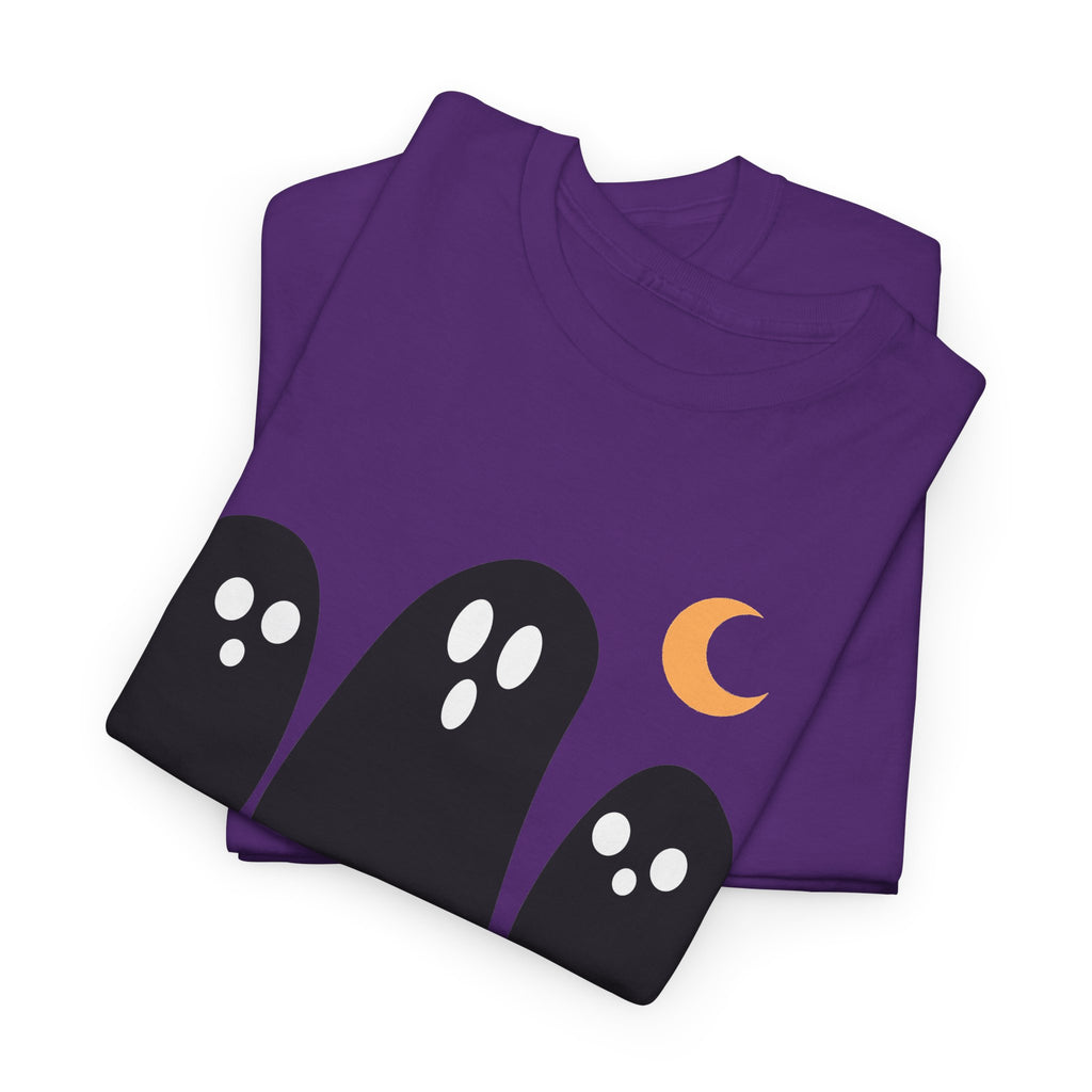 Ghost Trio Moon T-Shirt — Cute Halloween Graphic Tee
