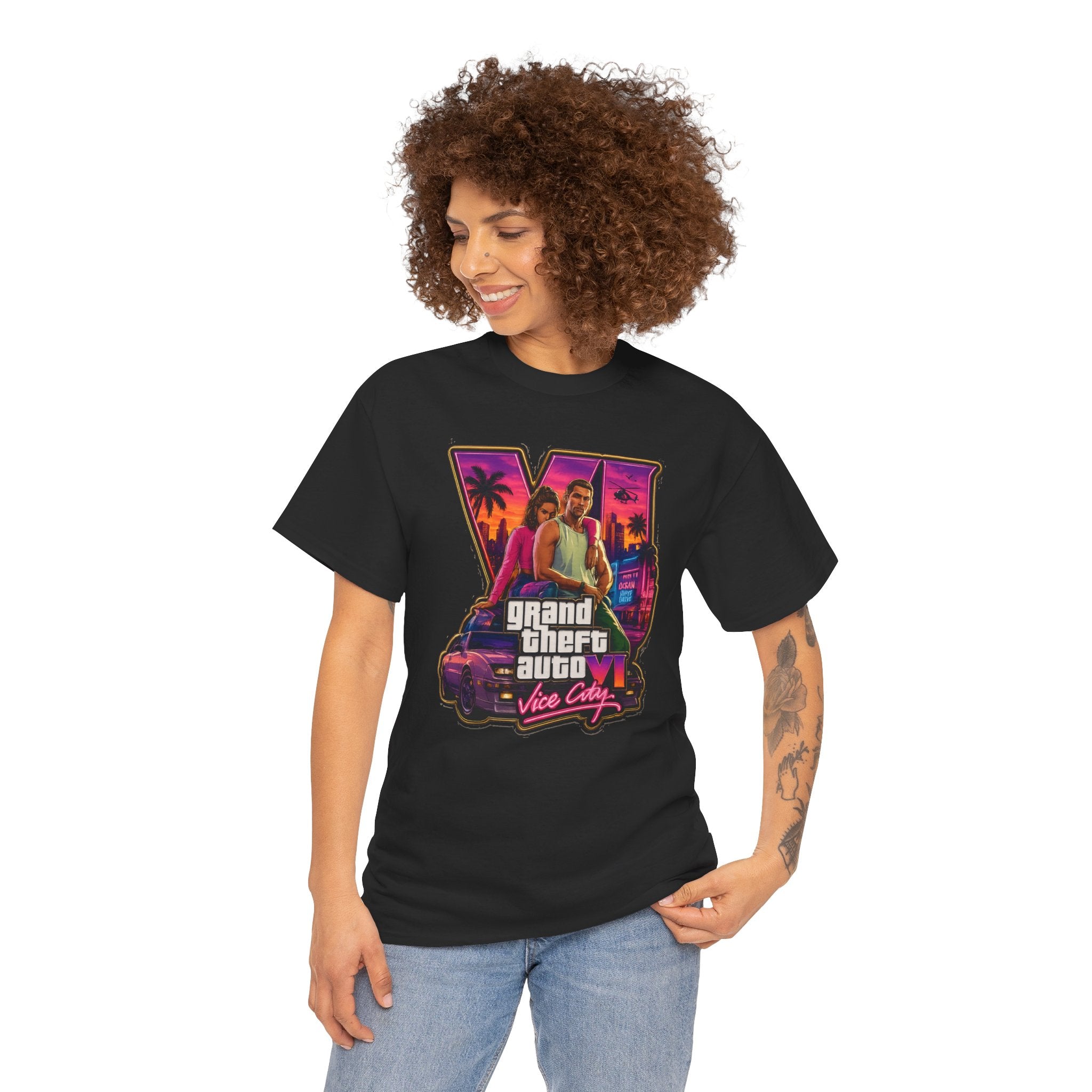 Grand Theft Auto Vice City Retro Logo Tee / Cotton T-Shirt