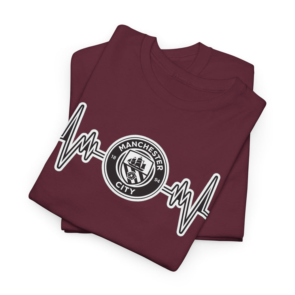 Manchester City Heartbeat Logo T-Shirt — Emergency Medical Services Pulse Tee