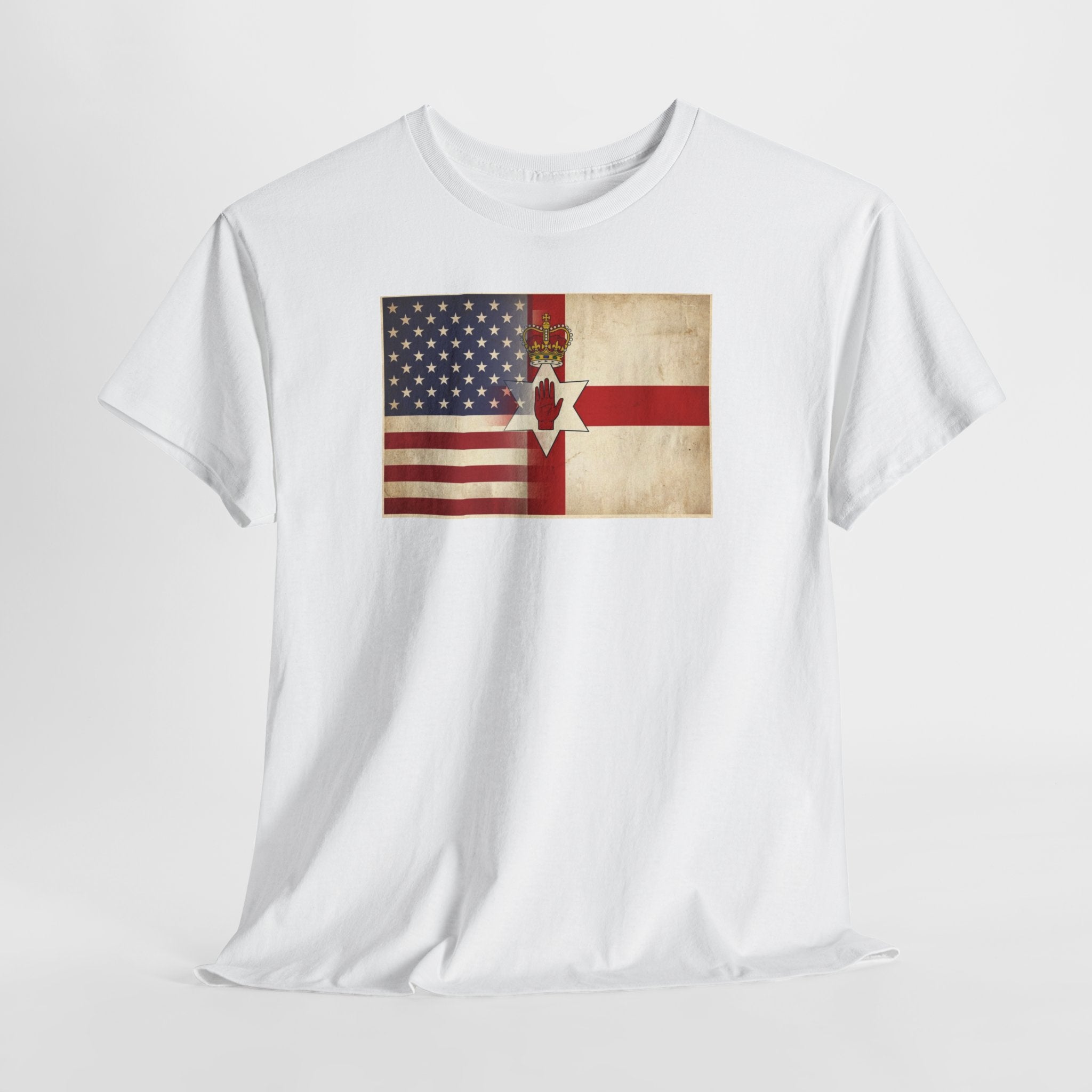 USA / Northern Ireland Flag T-Shirt – Vintage USA & Ulster Cross Tee