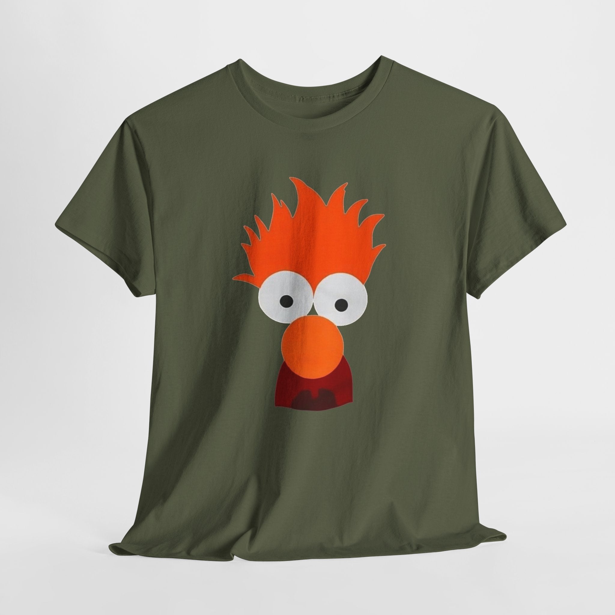 Beaker-Inspired Graphic Tee — Cute Orange Muppet Face T-Shirt