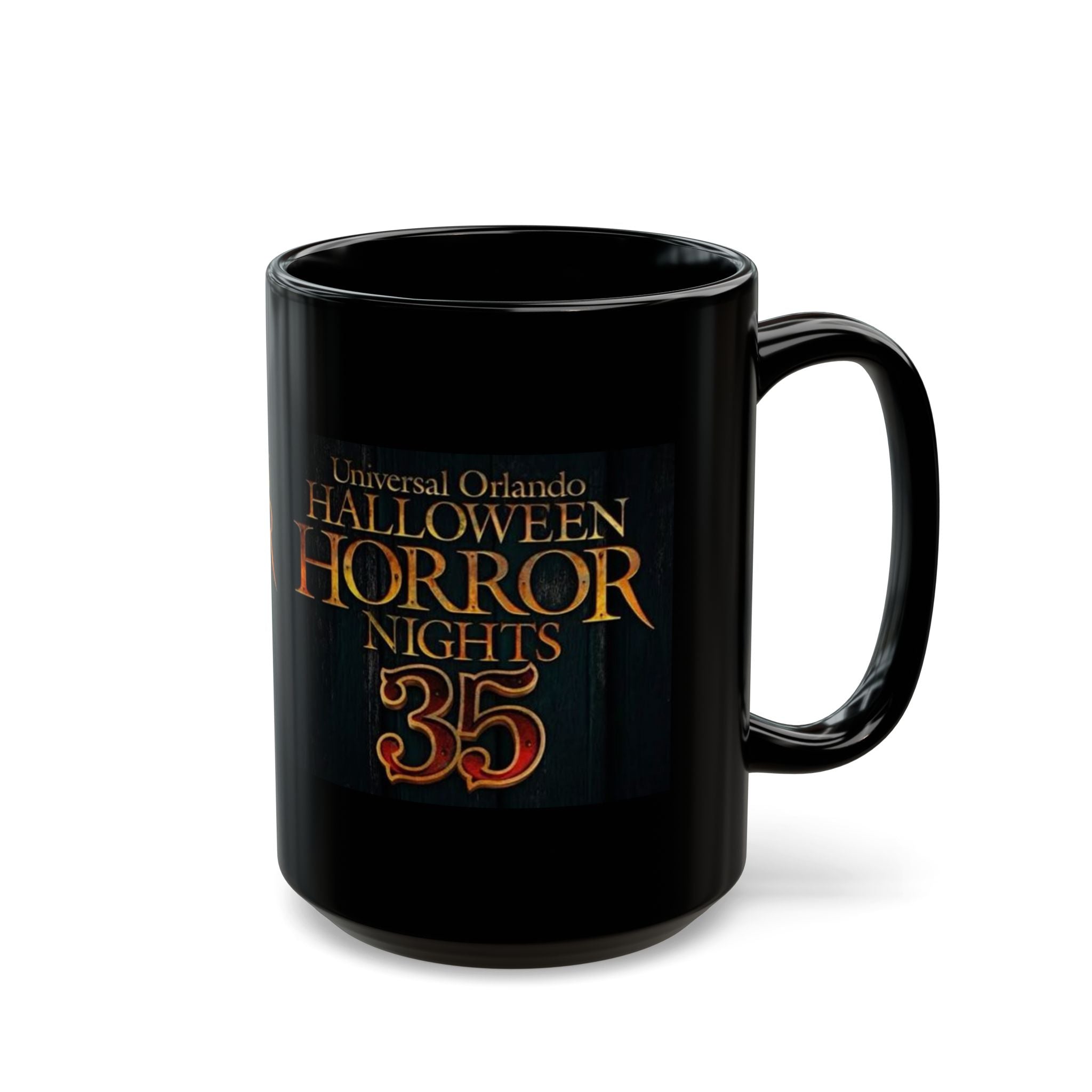 Halloween Horror Nights 35 Black Coffee Mug — Universal Orlando Souvenir (11oz & 15oz)