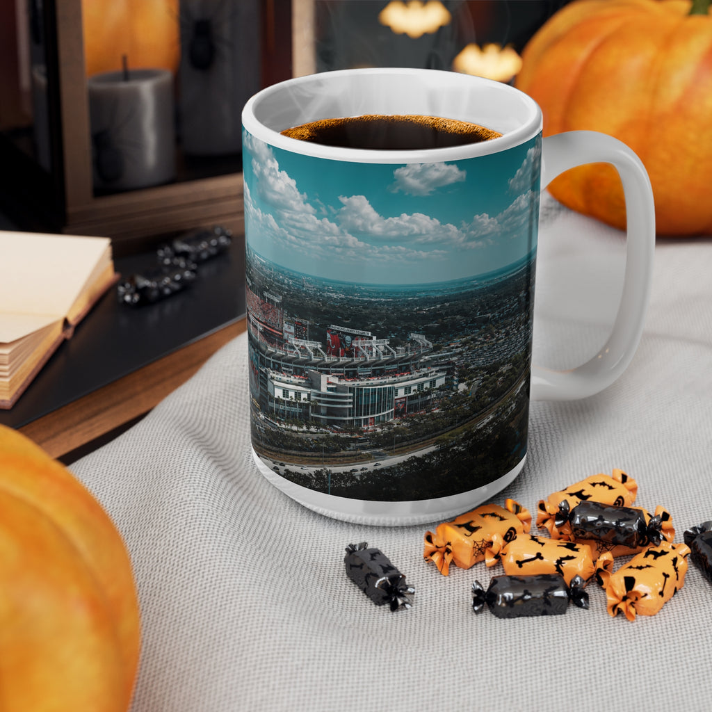 Tampa Bay Raymond James Stadium Aerial Photo Mug – Skyline Coffee Cup (11oz & 15oz)
