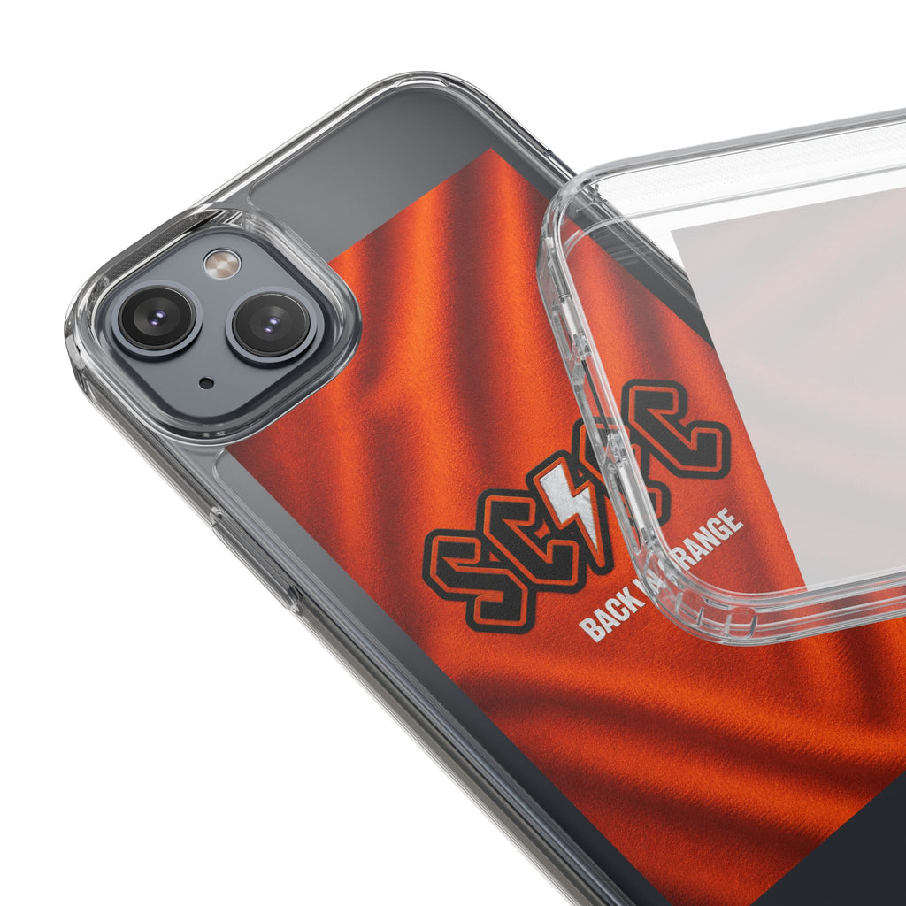 Salford CIty Inspired Phone Case — 'SCFC Back in Orange' Clear Protective Cover