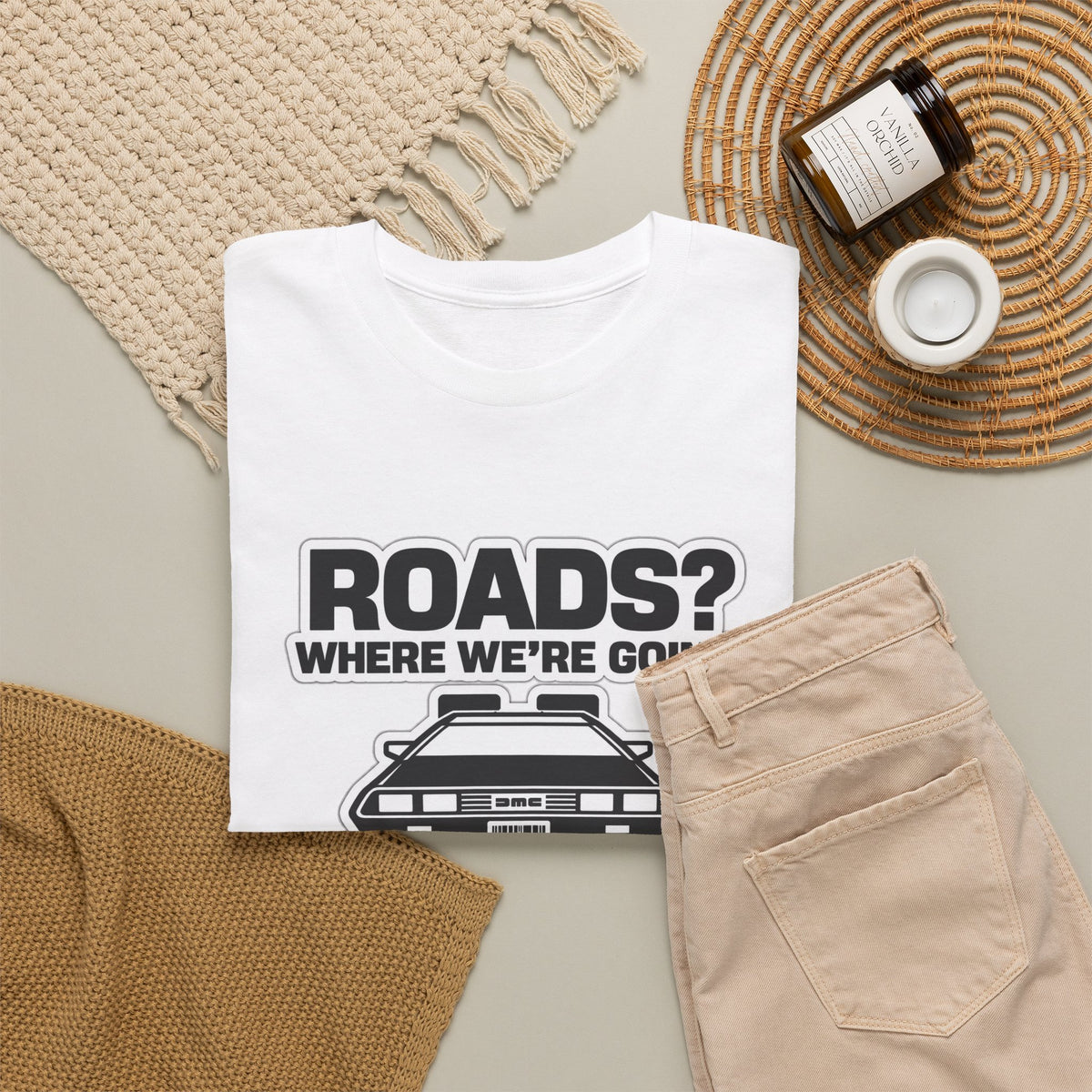 Roads? Where We’re Going We Don’t Need Roads Cotton T-Shirt