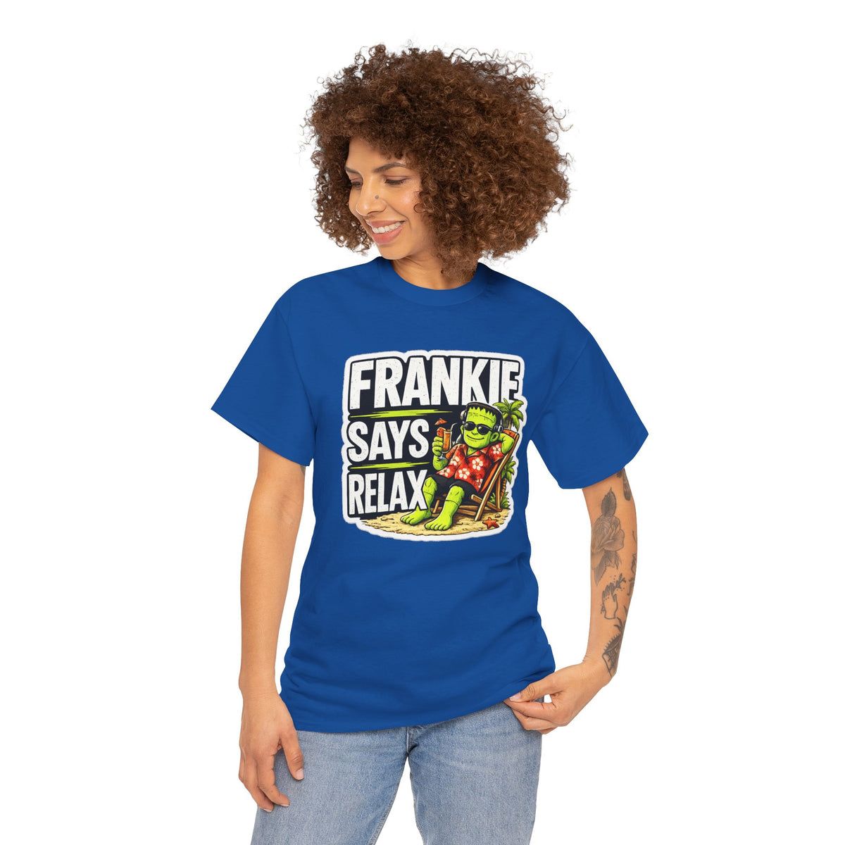 Frankie Says Relax Funny Graphic Cotton T-Shirt