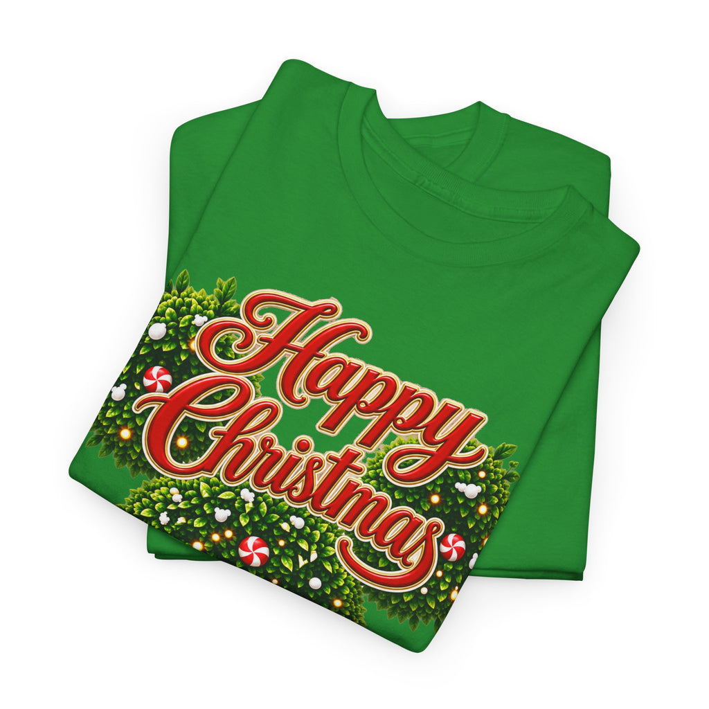 Christmas Wreath Mouse Tee – "Happy Christmas" Holiday Graphic T-Shirt