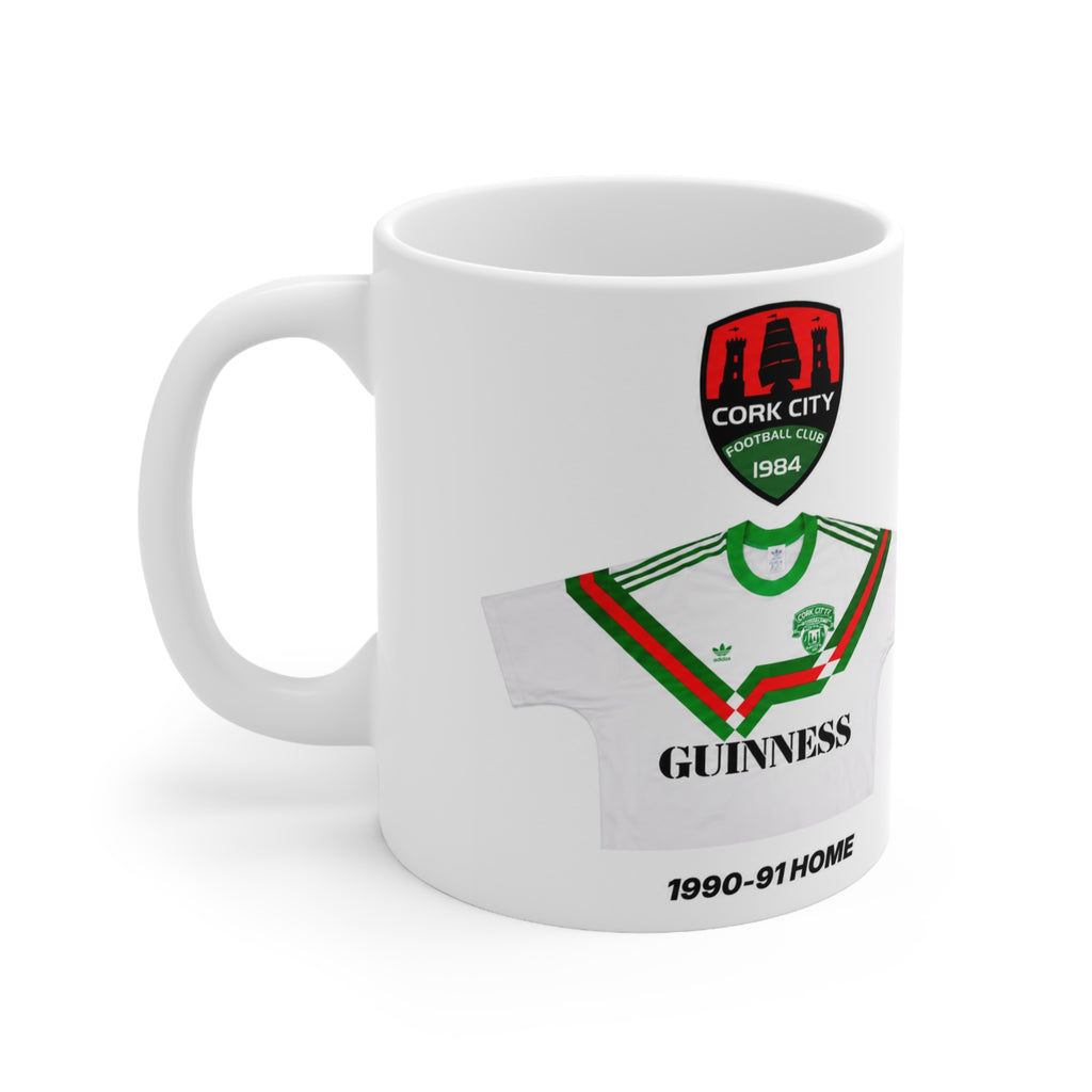 Cork City 1990-91 Home Jersey Mug — Guinness Ceramic Coffee Cup (11oz, 15oz)