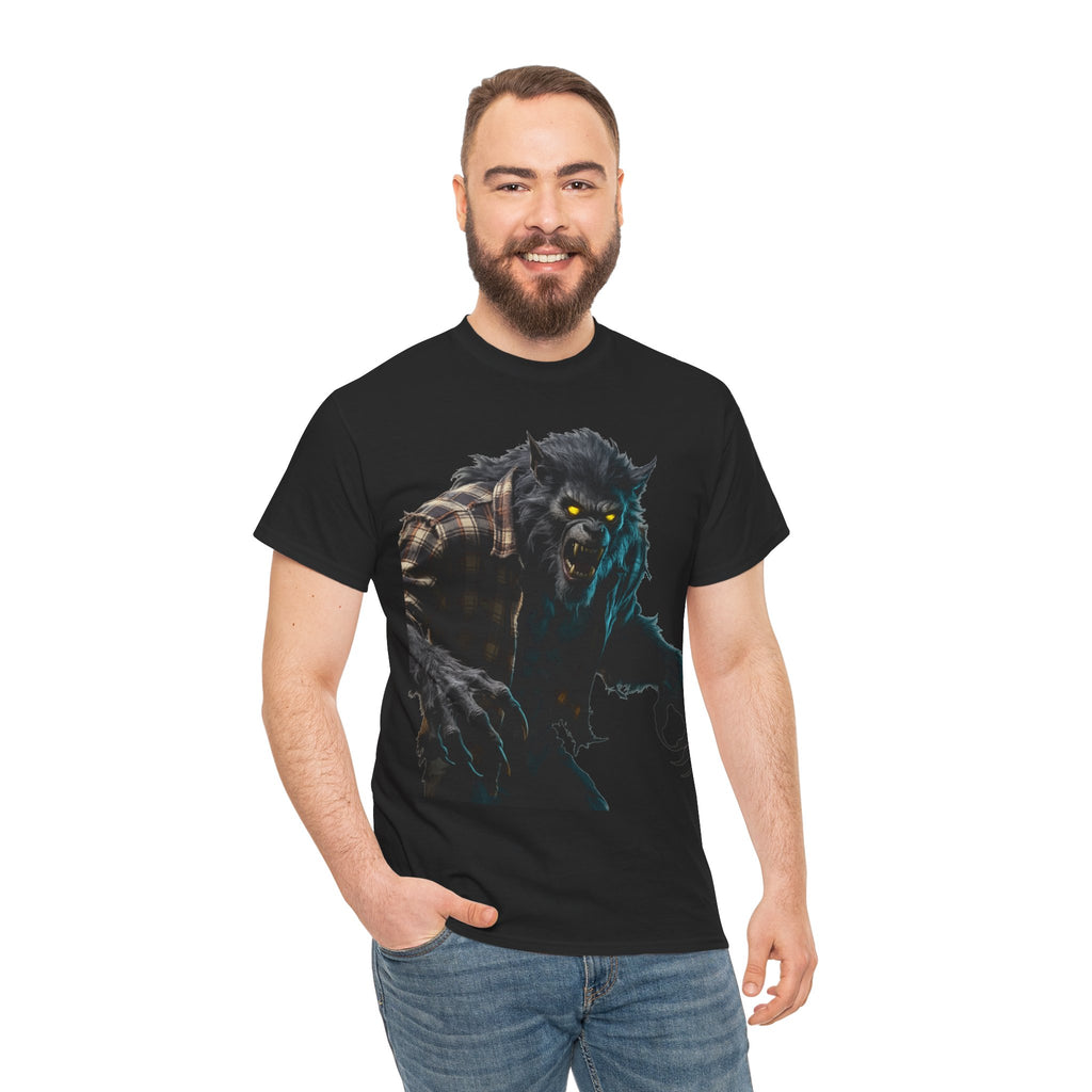 Werewolf Graphic Tee — Glowing Eyes Horror T‑Shirt
