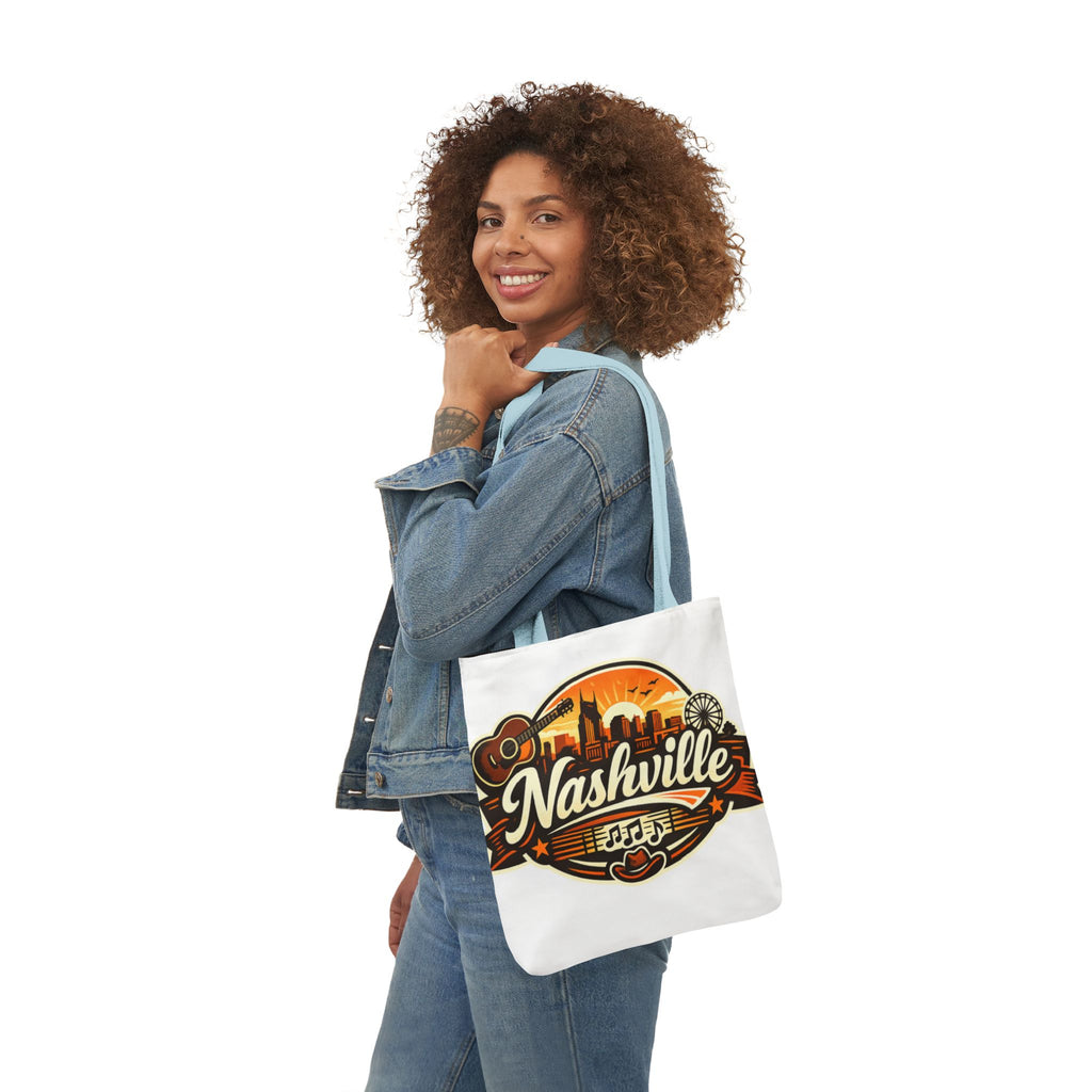 Nashville Sunset Tote Bag — Country Music Skyline Canvas Tote