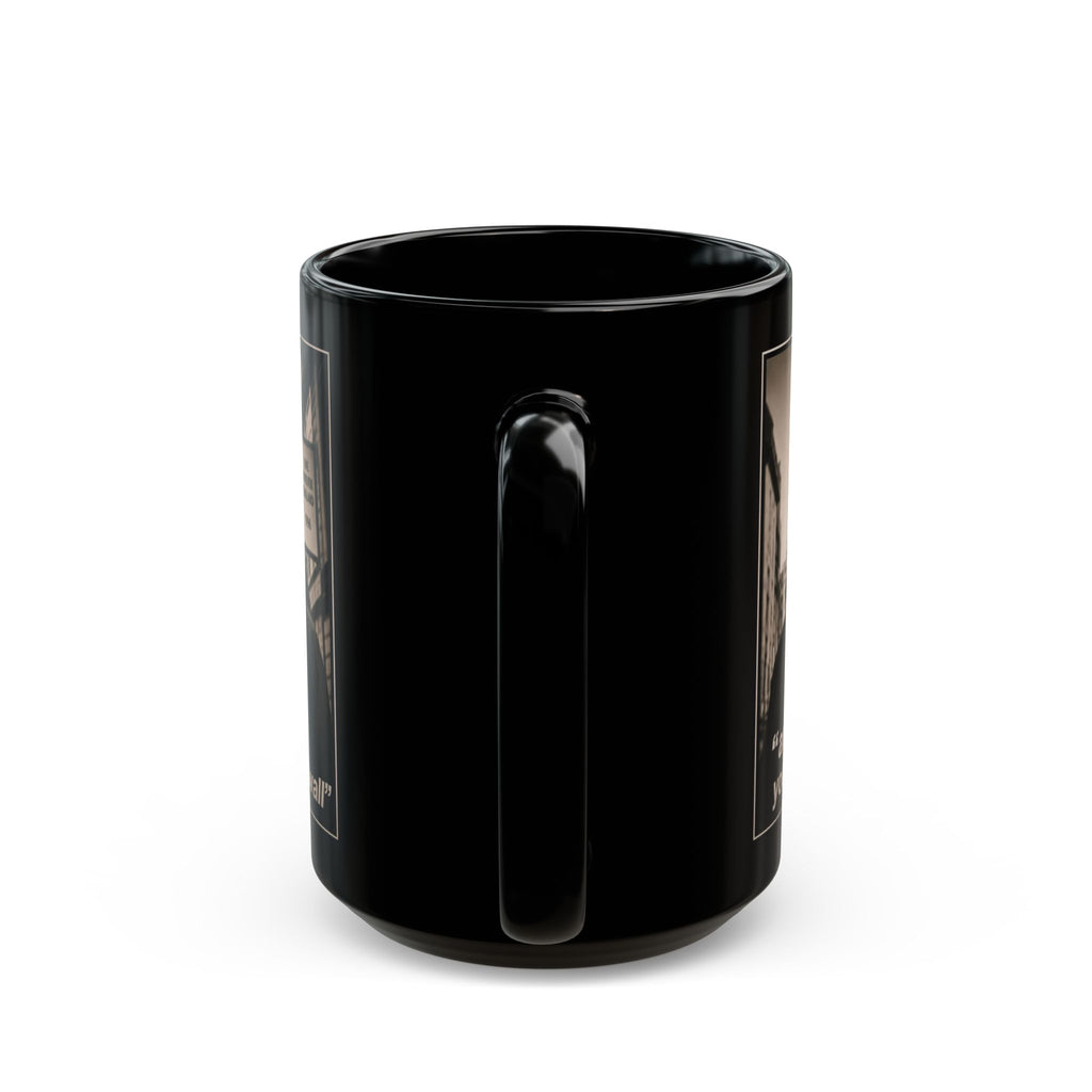 Kane and Bellingham Lyric Photo Black Mug — “and after all, you’re my wonderwall” Band Tribute Coffee Cup
