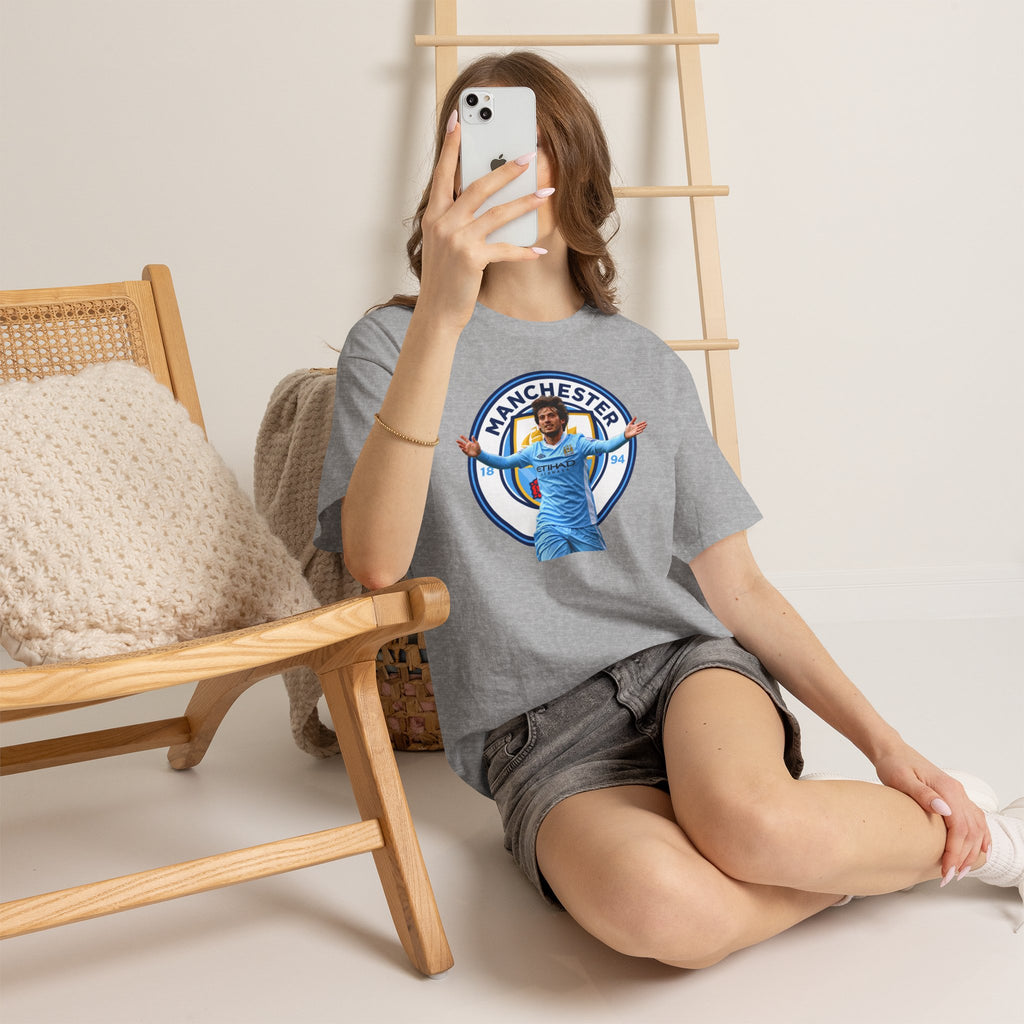 David Silva Manchester Legend Football Tee — Player Celebration Design